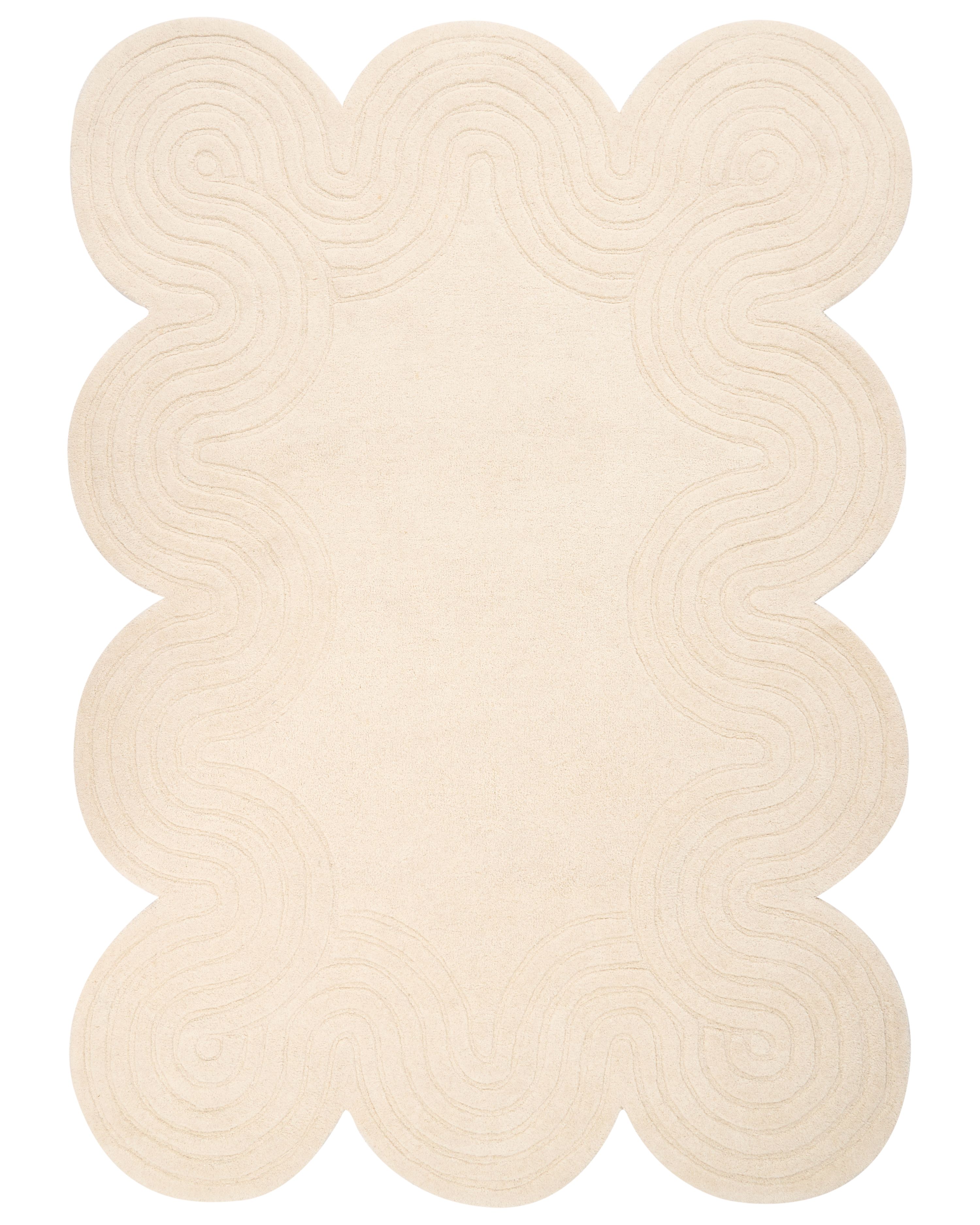 Rug MALVAN Beige 160 x 230 cm Wool