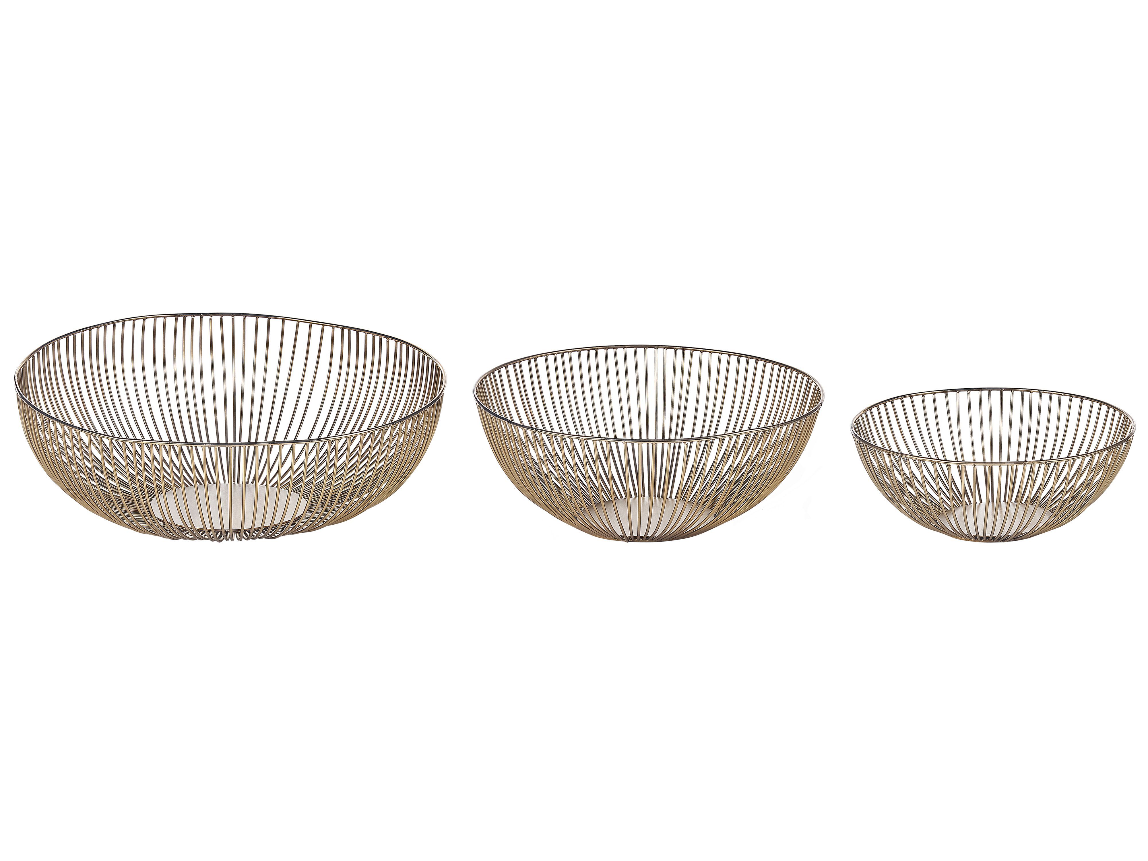 Set of 3 Bowls GARUT Metal Gold