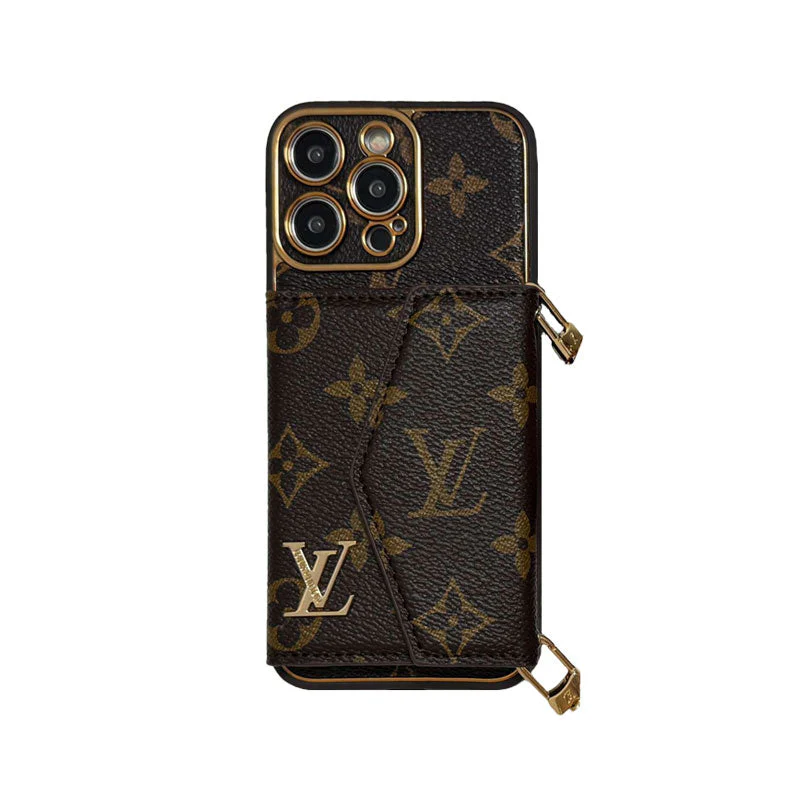 Monogram iPhone Case With Wallet And Strap Brown Small Printing-XFQ240329 - Wholesale & Influencer