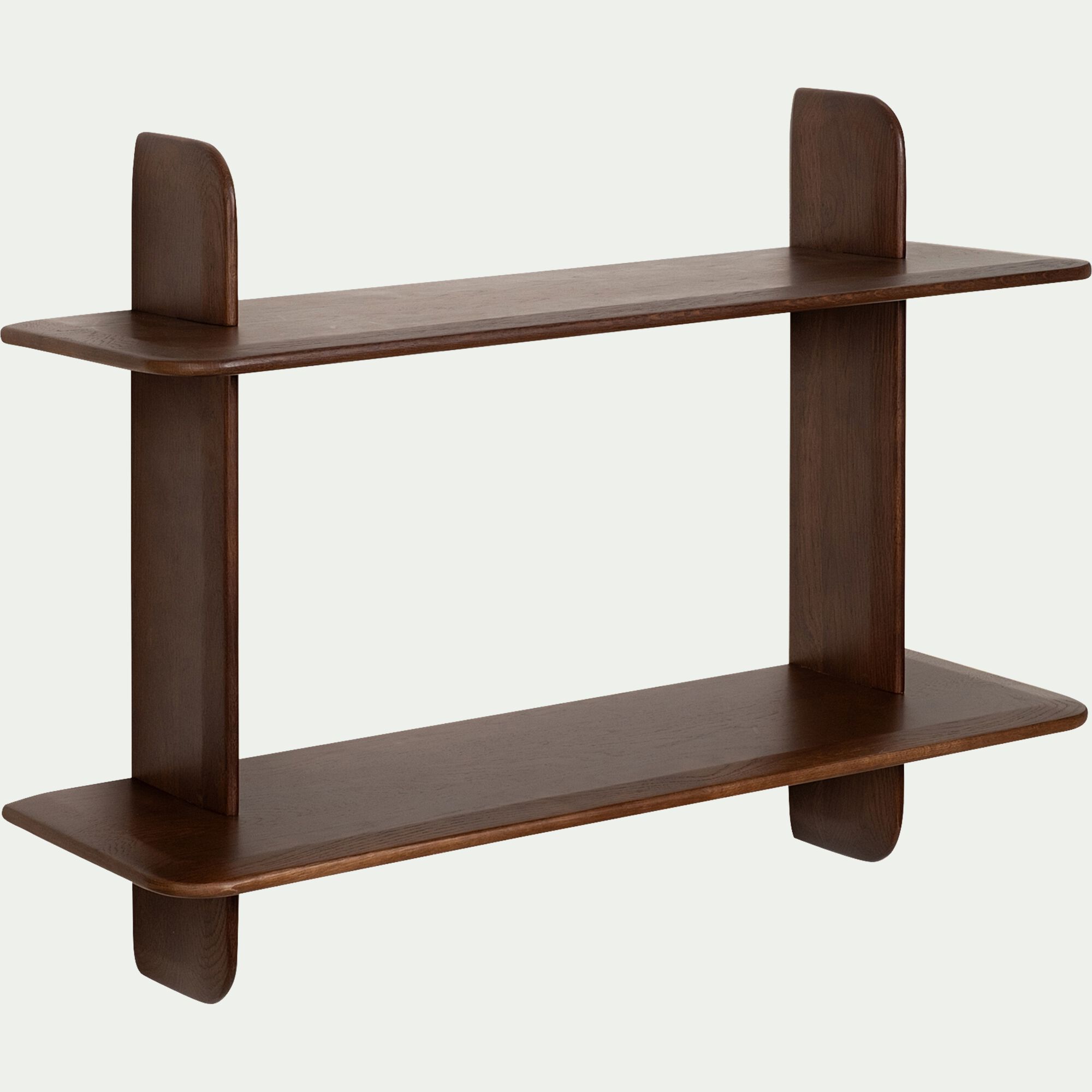 KELLY - Étagère murale 2 tablettes en chêne massif - bois foncé