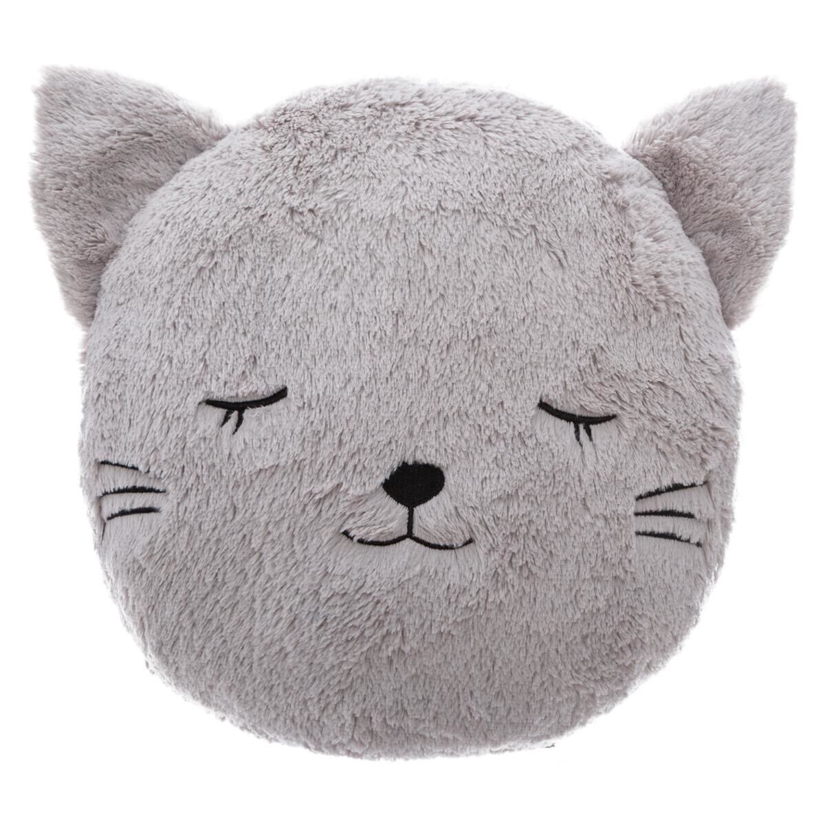 Kids cushion "Cat" Grey, D.28 cm