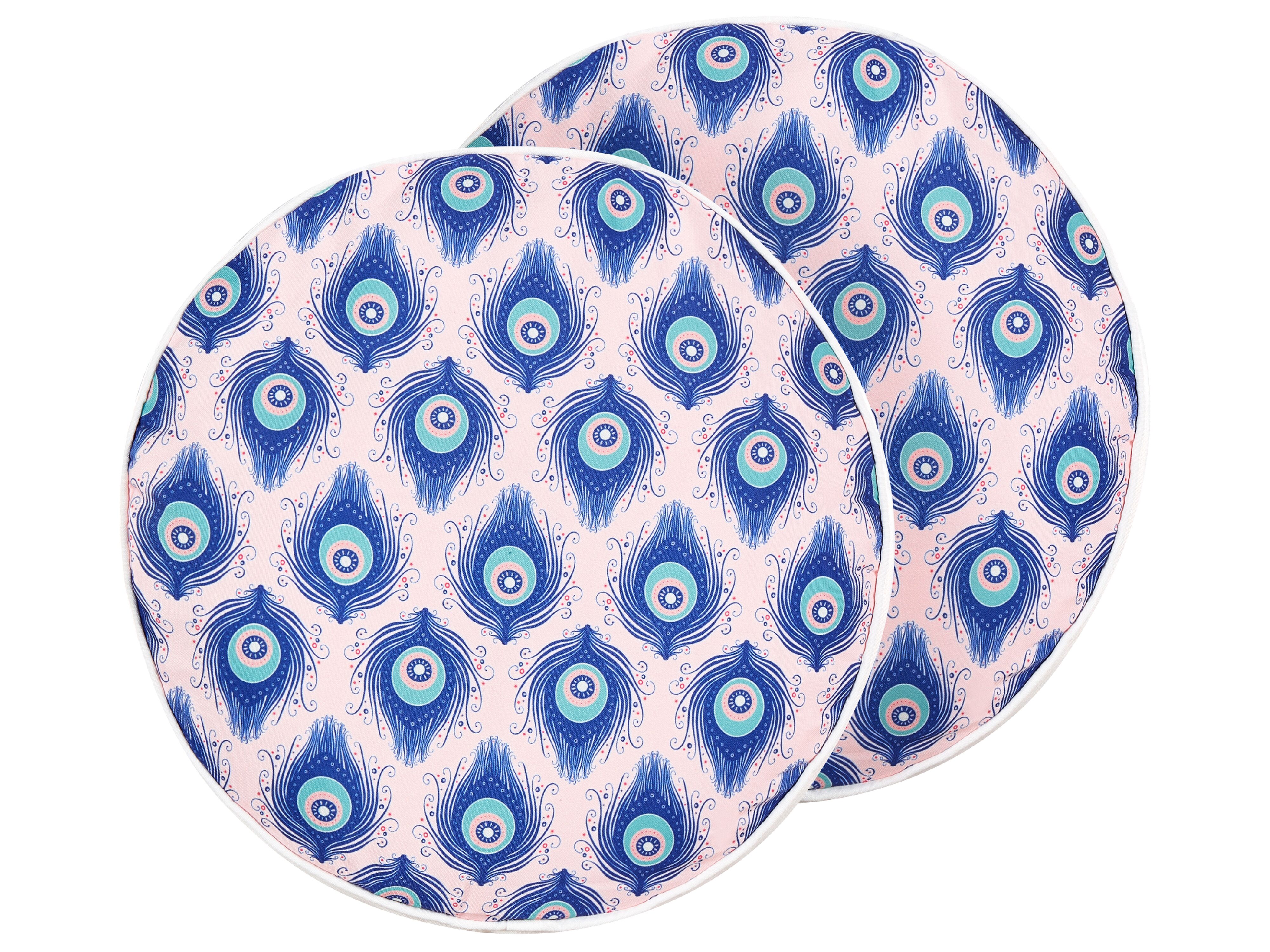 Set of 2 Outdoor Cushions CERIANA Animal Pattern 40 x 40 cm Blue