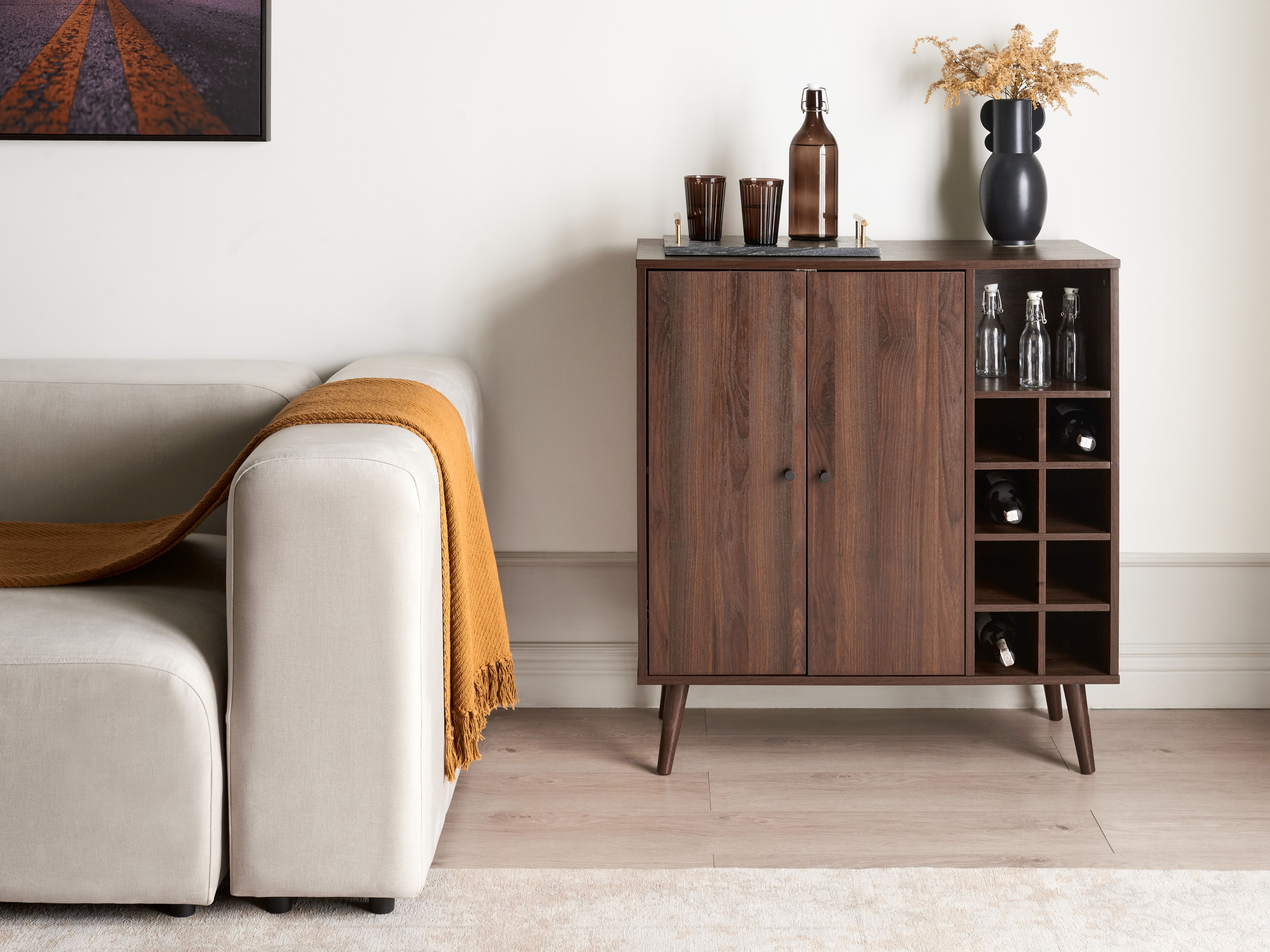 Wine Cabinet TULLAMORE Dark Brown