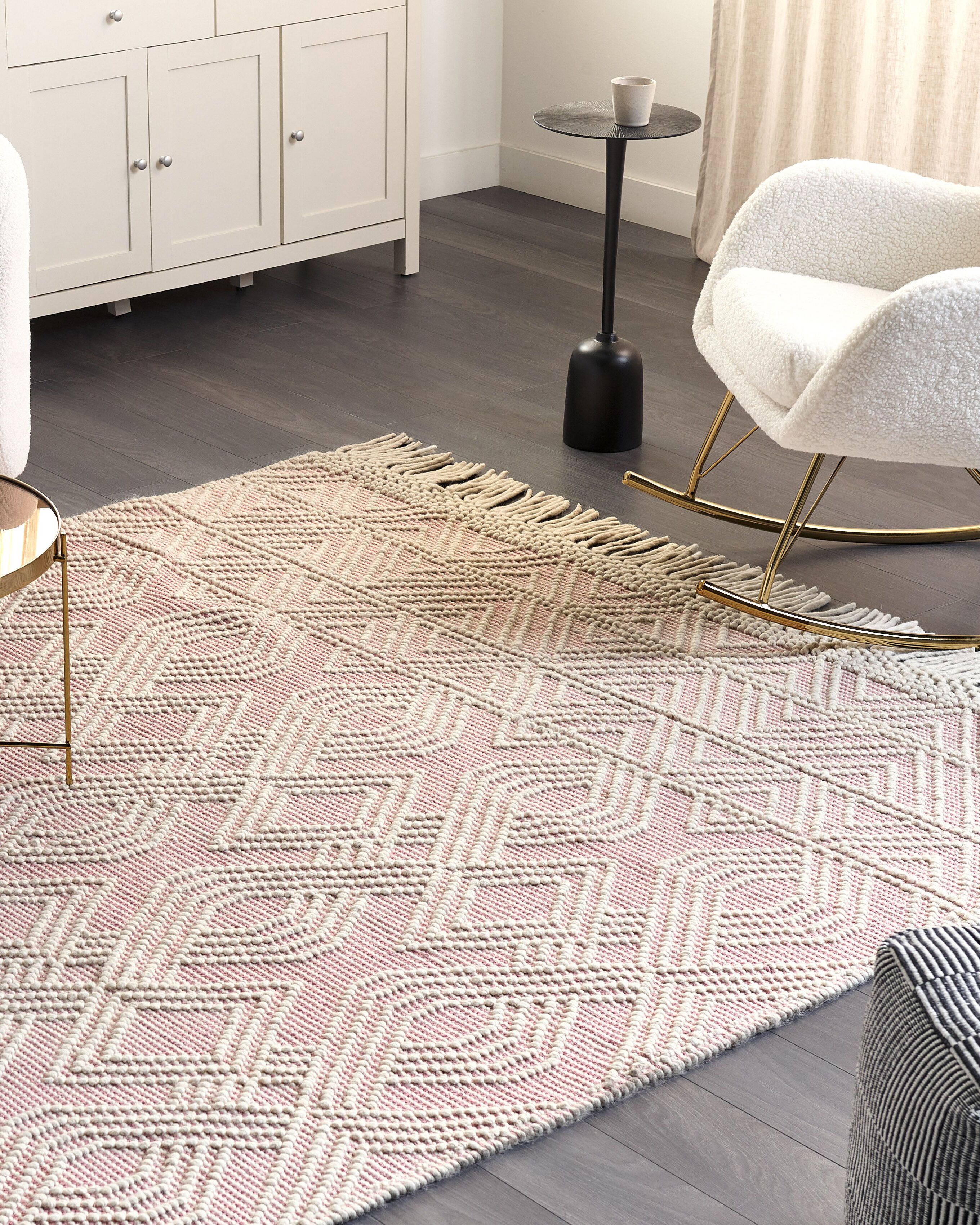 Rug ADANA Pink 200 x 300 cm Wool