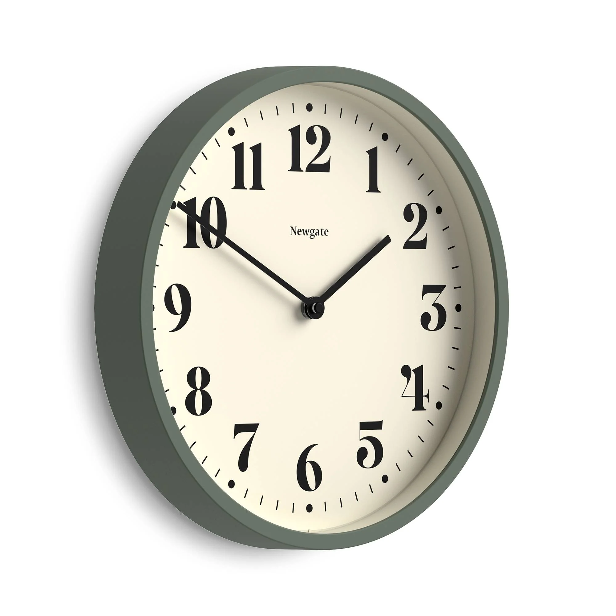 Newgate Number Four wall clock in asparagus green