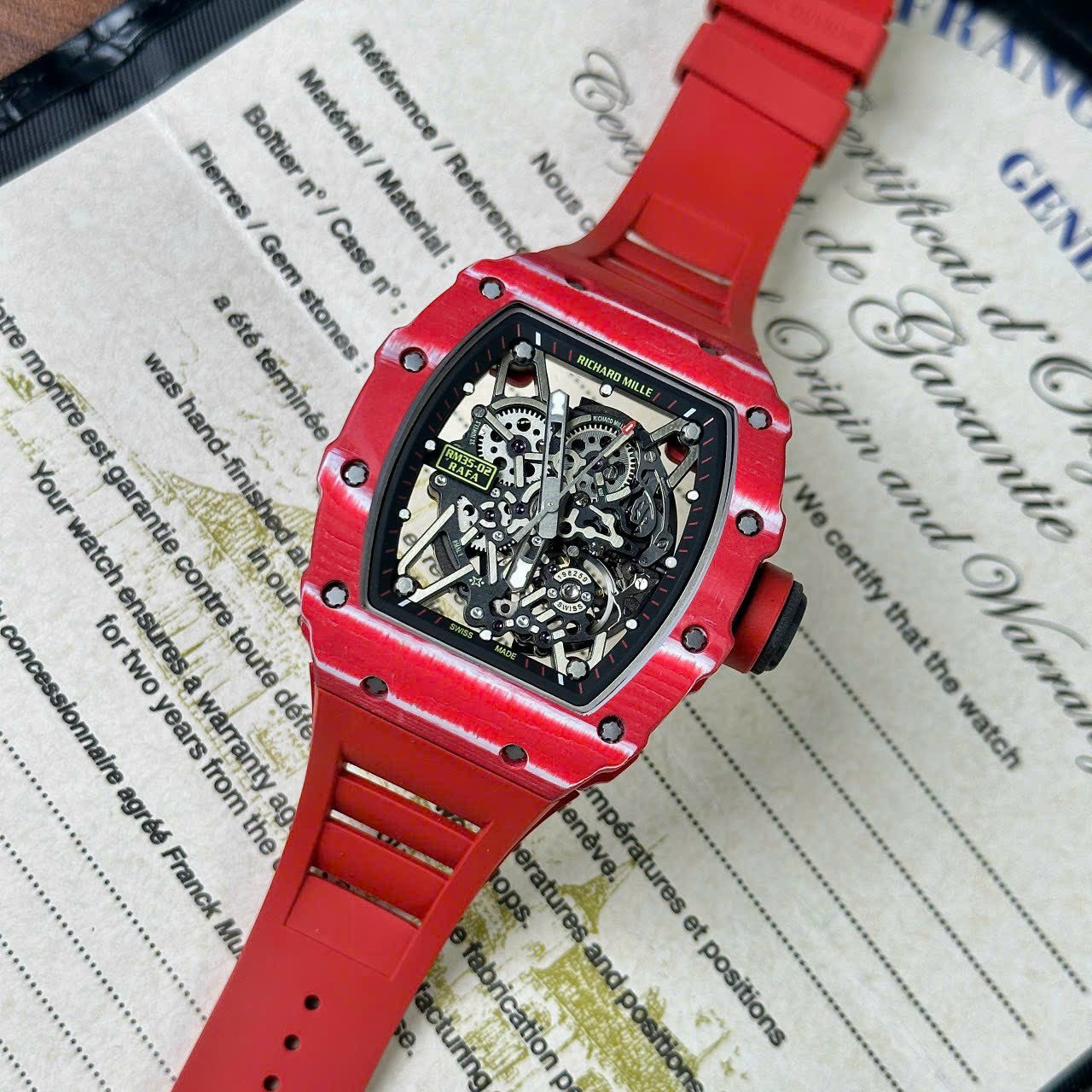 Richard Mille RM35-02 Replica 1:1 Watch Red Full Carbon BBR 45mm - Top club