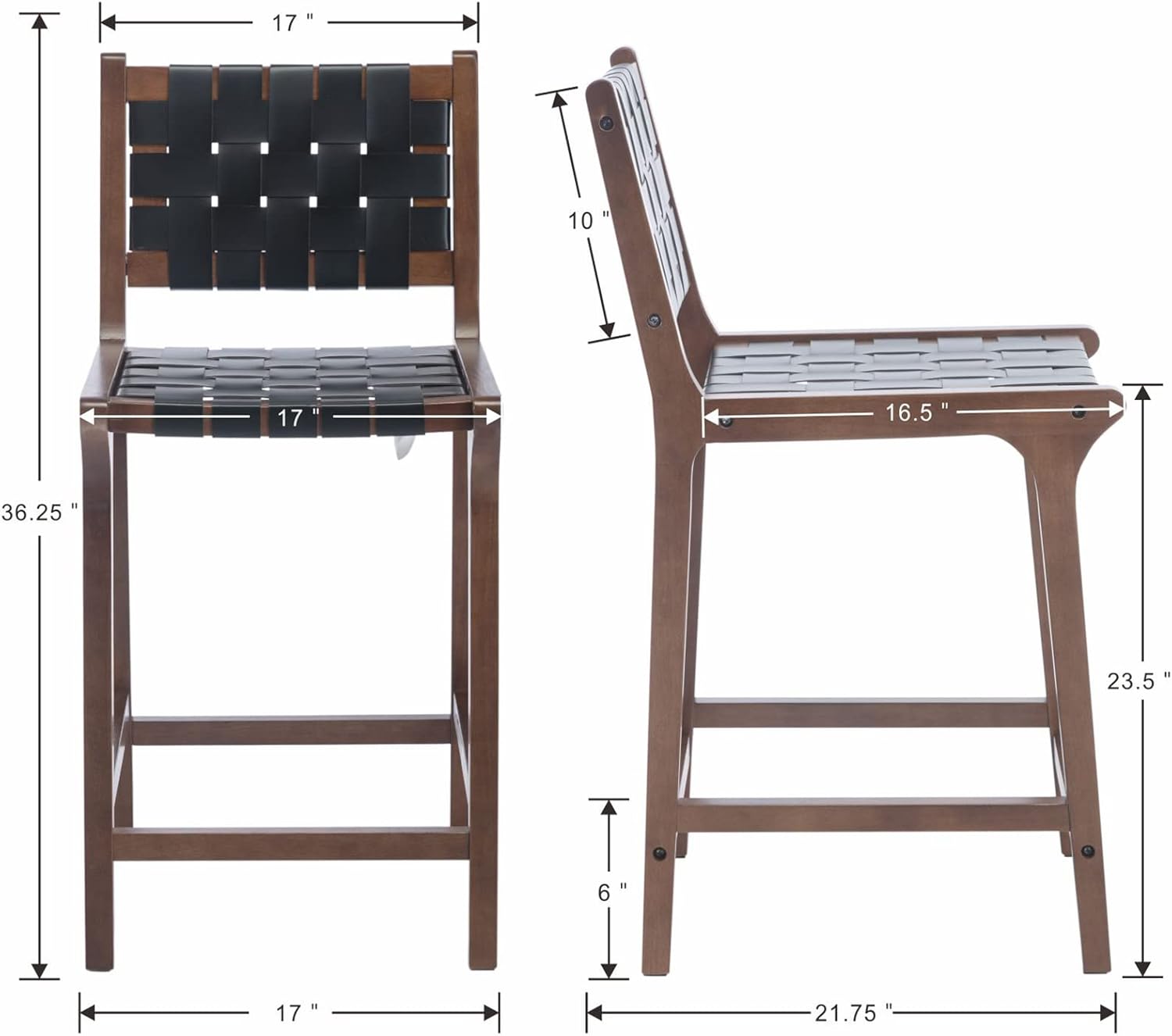 Counter Stools Set of 2 Modern 23.5