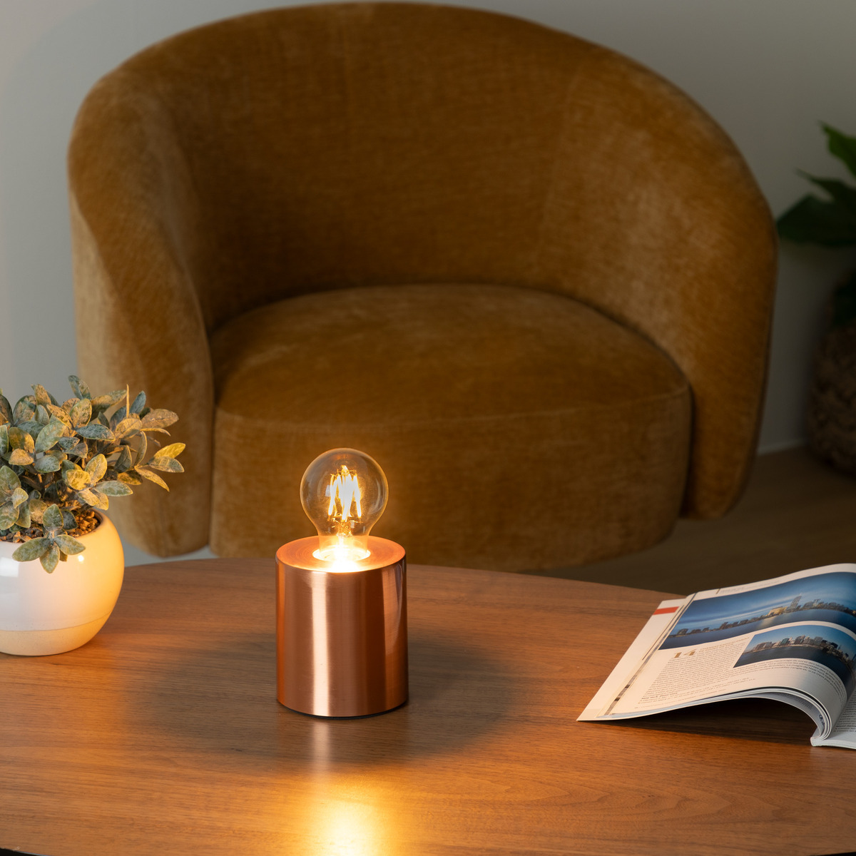 Base lamp "Saba" Copper, H.11 cm