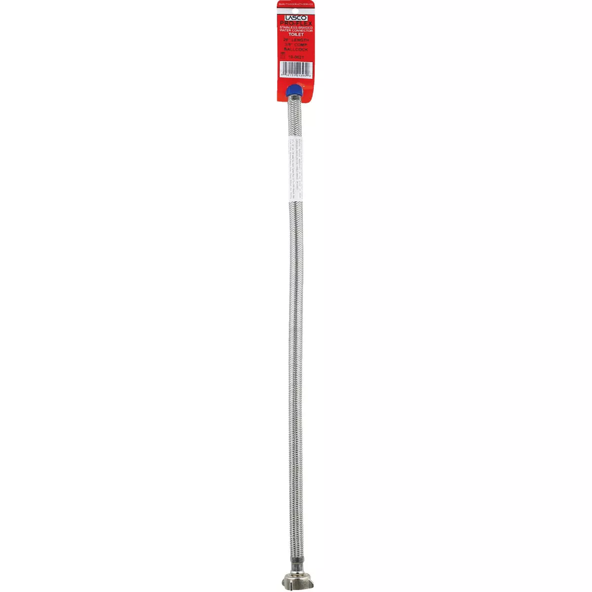 Lasco 3/8 In. C x 7/8 In. BC x 20 In. L Braided Stainless Steel Flex Line Toilet Connector