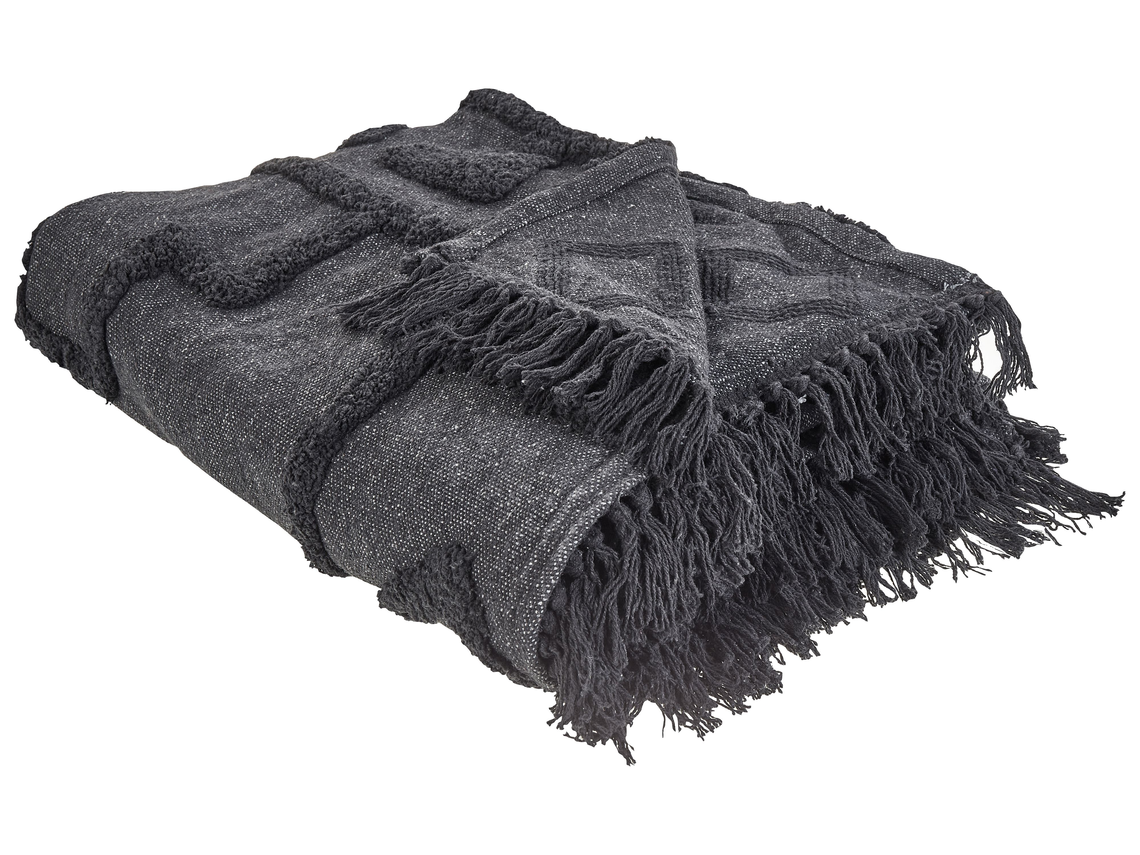 Blanket CHACK Cotton 220 x 240 cm Dark Grey