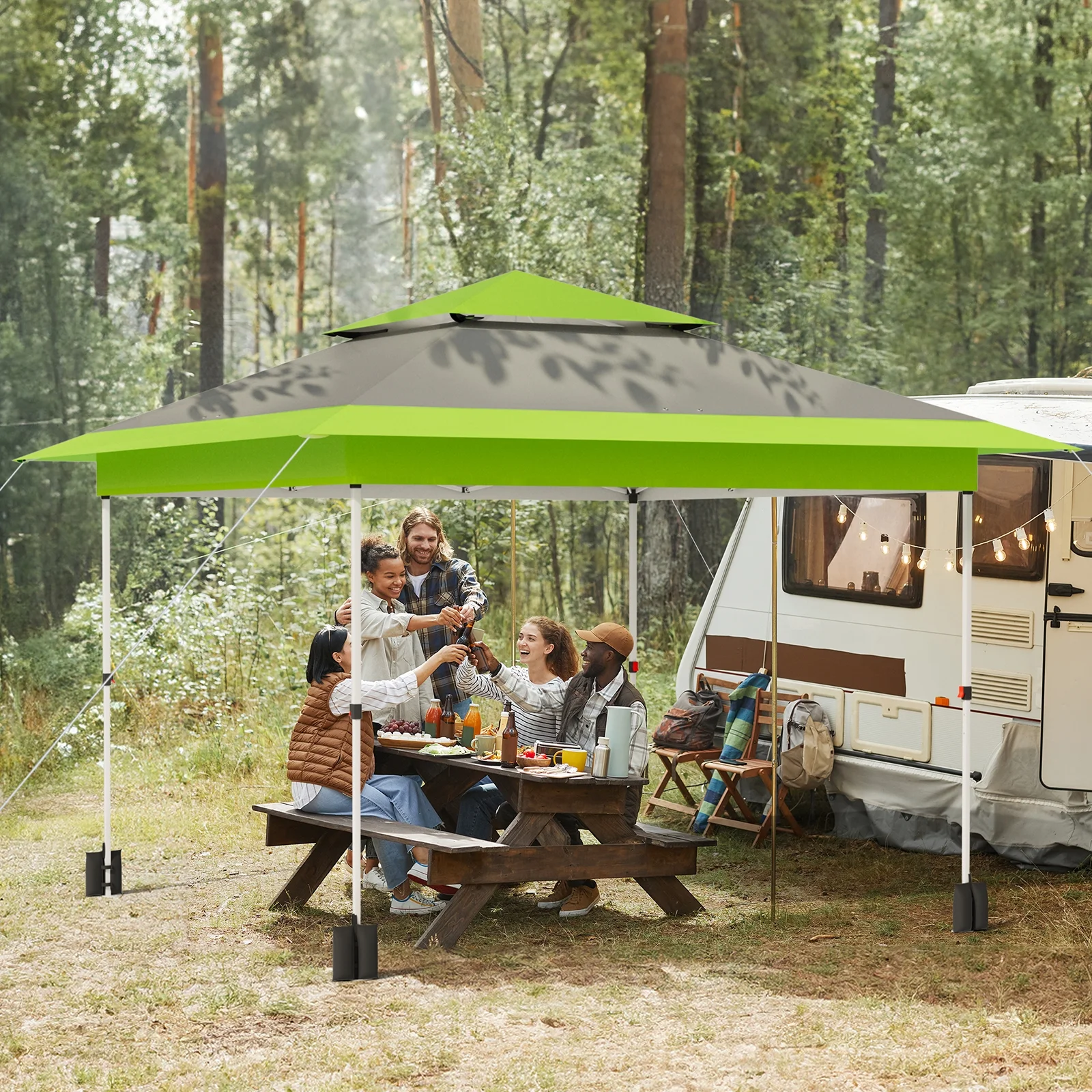 Pirecart 12' x 12' Pop-up Canopy Tent Waterproof Outdoor Gazebo Shelter with Wheeled Bag, Instand Canopy , White - Image 21