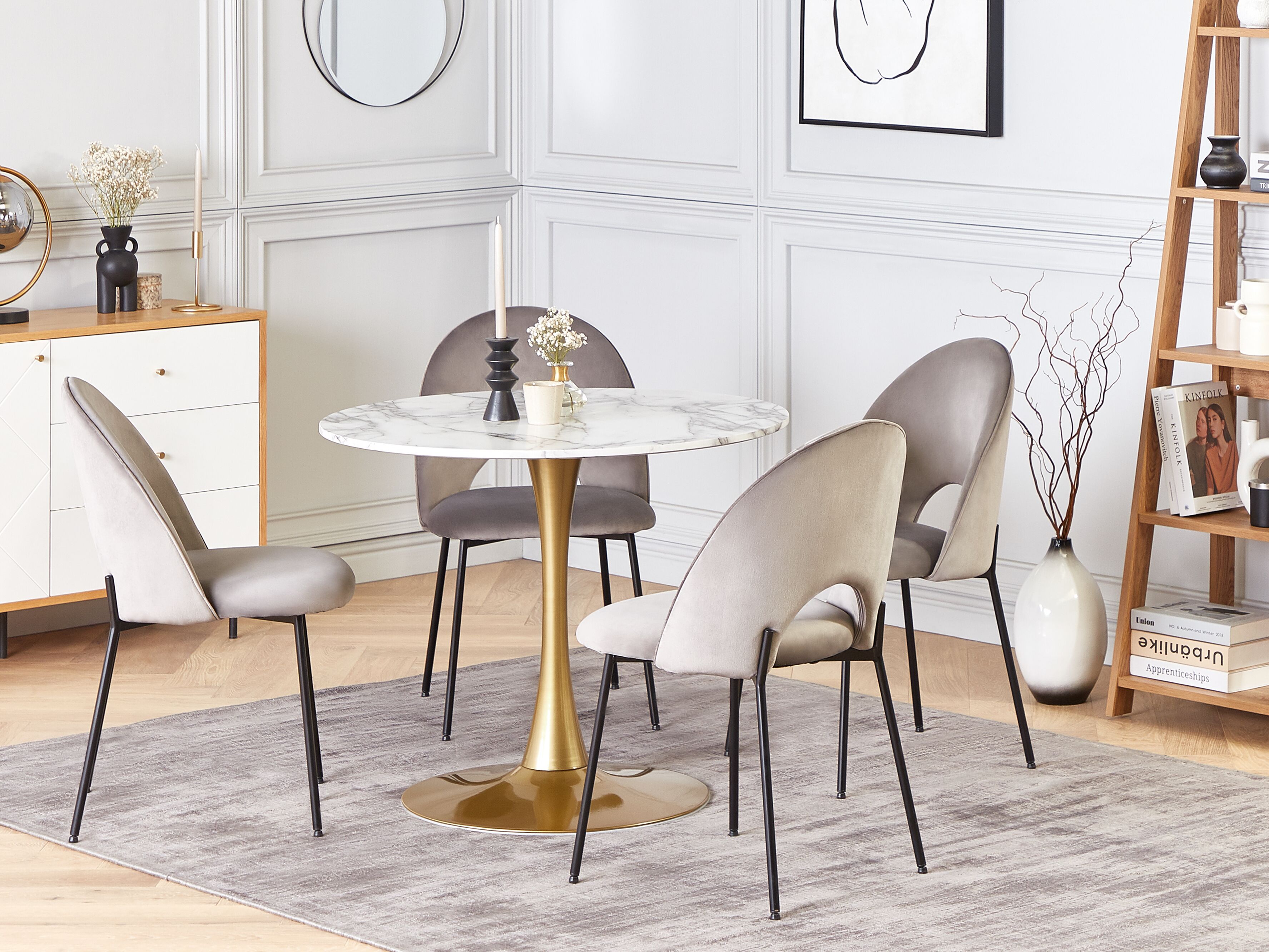 Dining Table BOCA Marble/ Gold 90 cm 90 cm