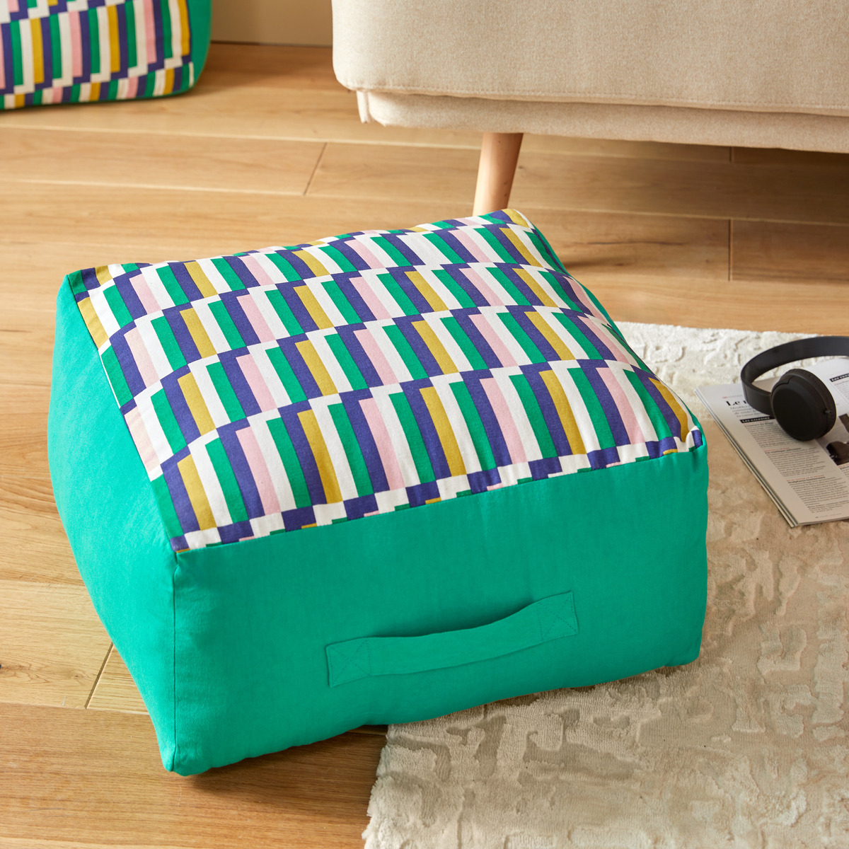 Floor cushion "Disso" Green, 48x48 cm