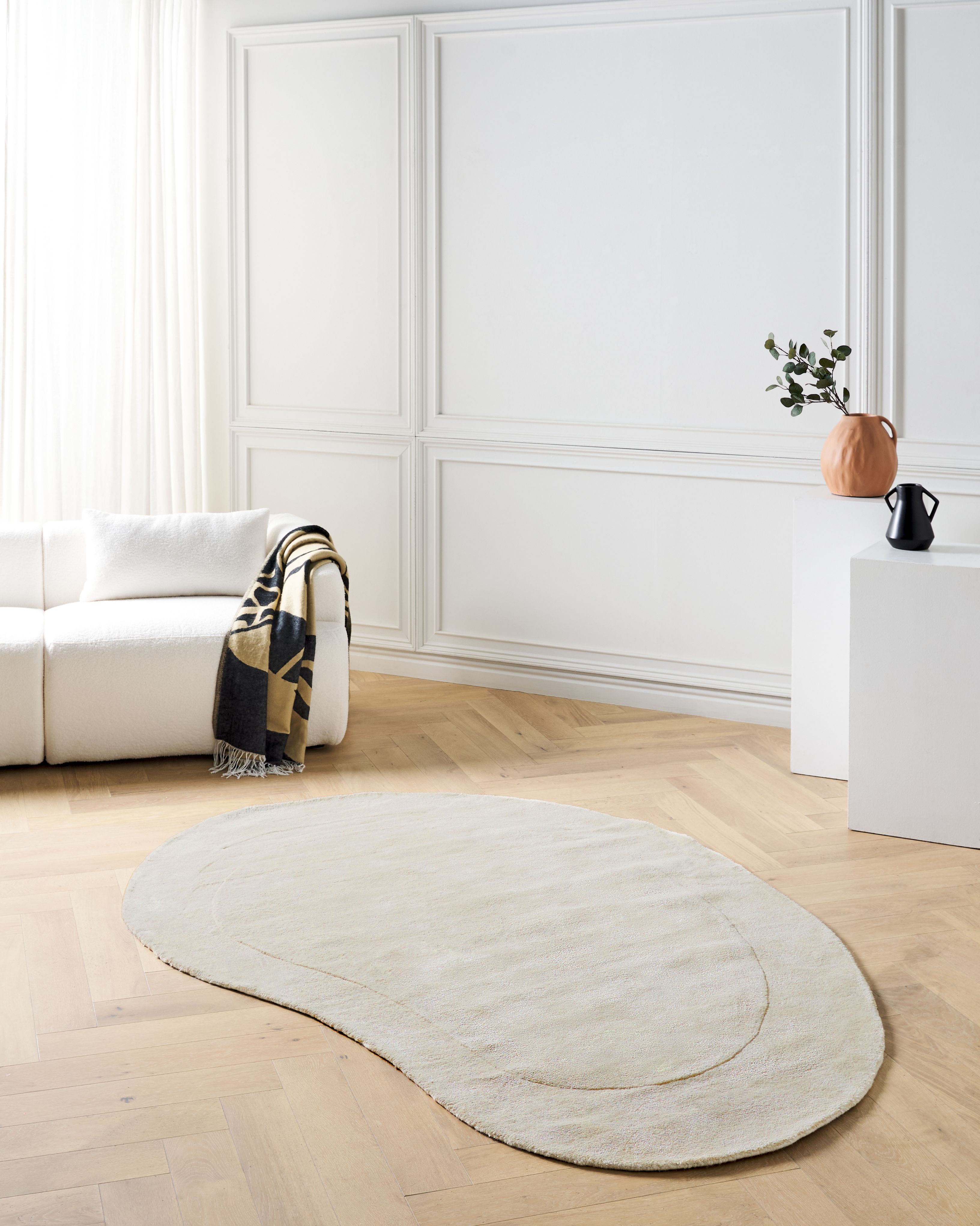 Rug MASSO Light Beige 160 x 230 cm Viscose