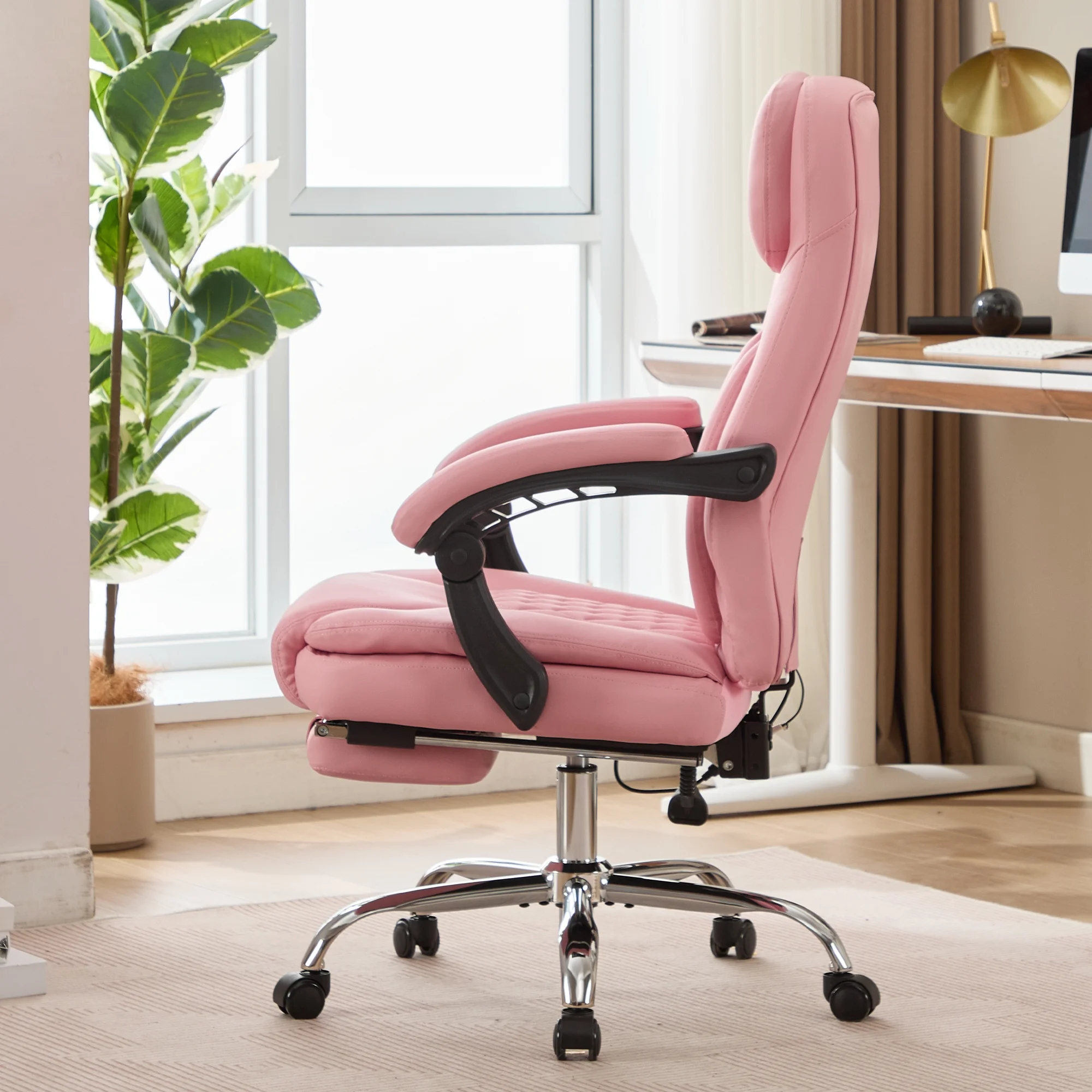 JONPONY Big and Tall Office Chair 500LBS Executive Office Chair Massage and Footrest Ergonomic Computer Desk Chair Reclining High Back Leather Office Chair Lumbar Back Support Swivel Rolling,Black - Image 31