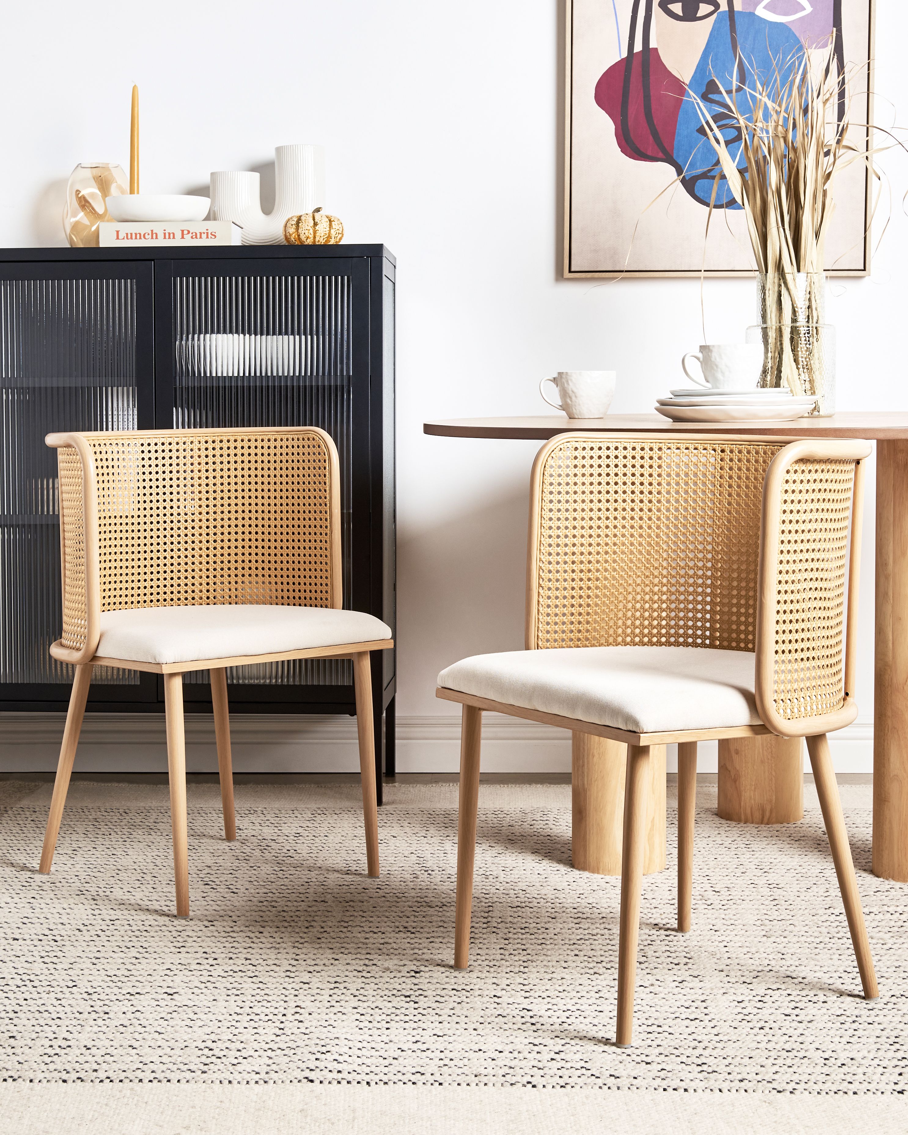 Set of 2 Dining Chairs KOBUK Metal Light Brown