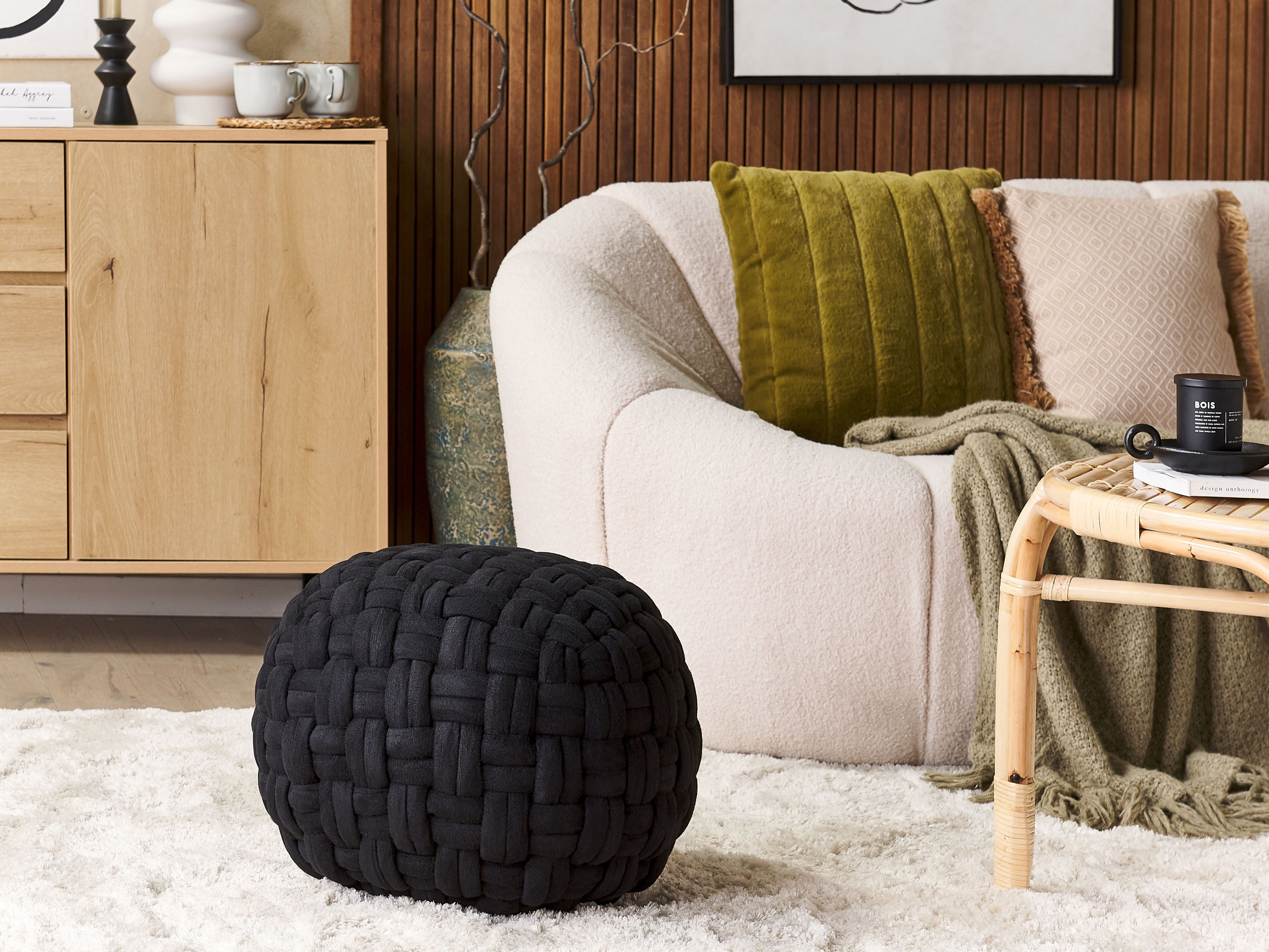 Pouffe HOPA Velvet Black