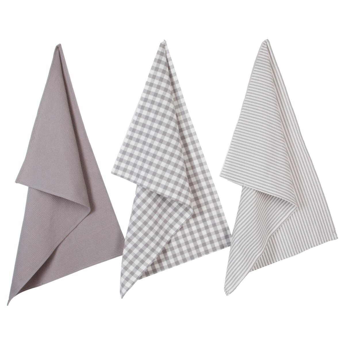 Set of 3 tea towels cotton 45x70 cm