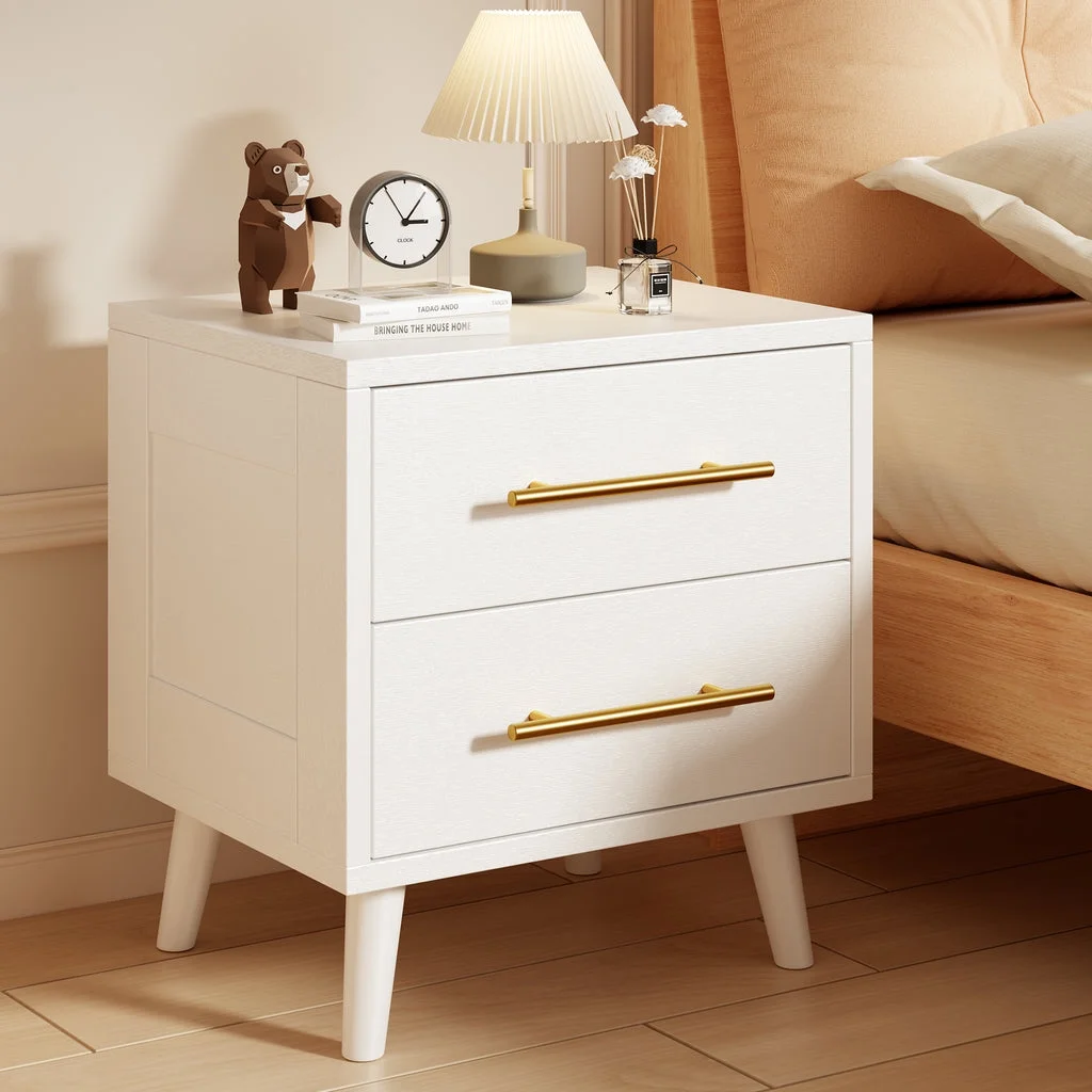 Aiho 4 Pieces Bedroom Furniture Set, Includes Queen Bed Frame, Nightstands Set of 2, Double Wide 6-Drawer Dresser - White - Image 7