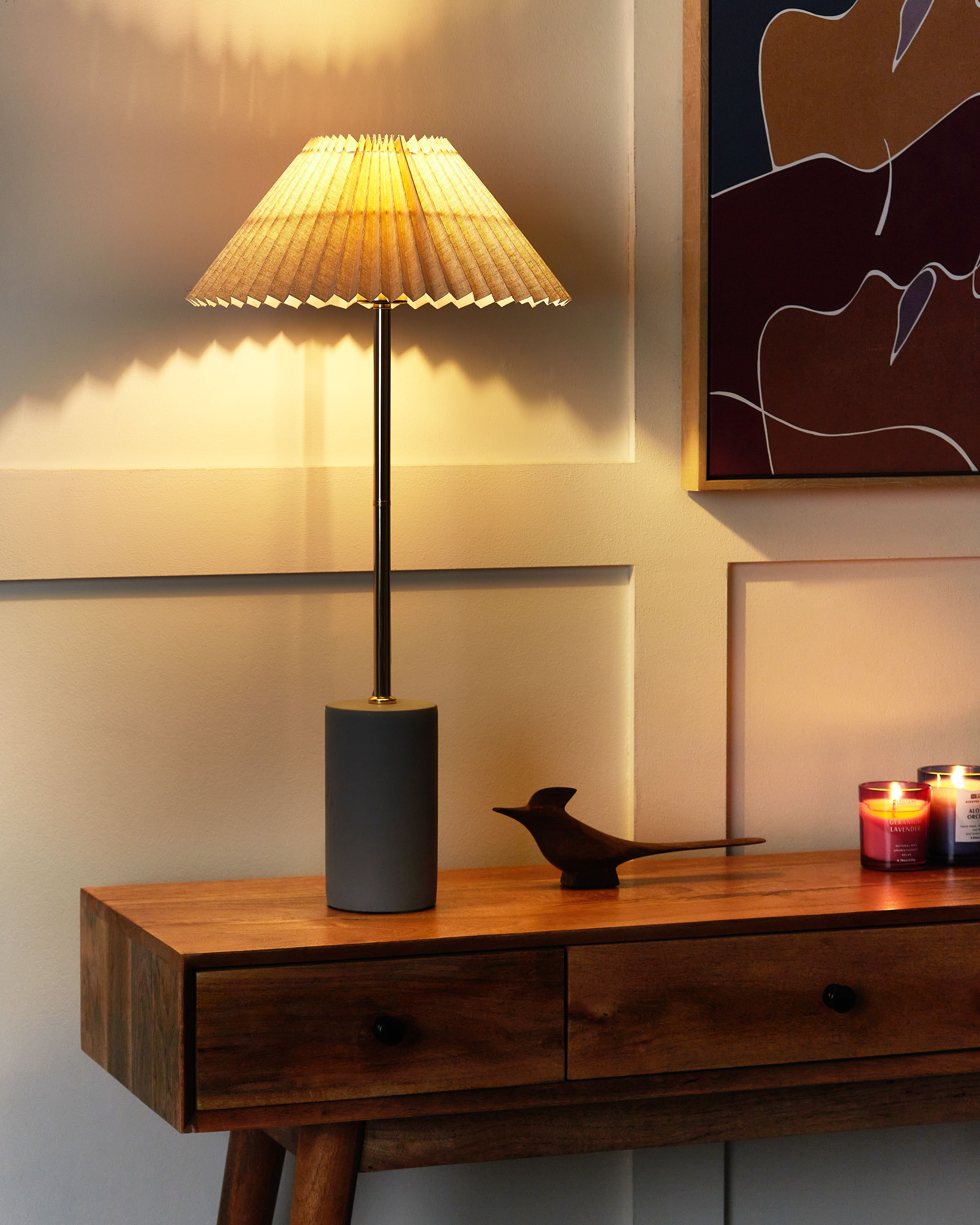 Table Lamp BALUARTE Faux Linen Beige