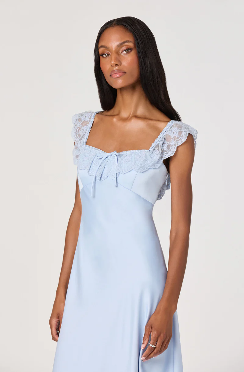 Makiya Lace Strap Empire Waist Midi Dress