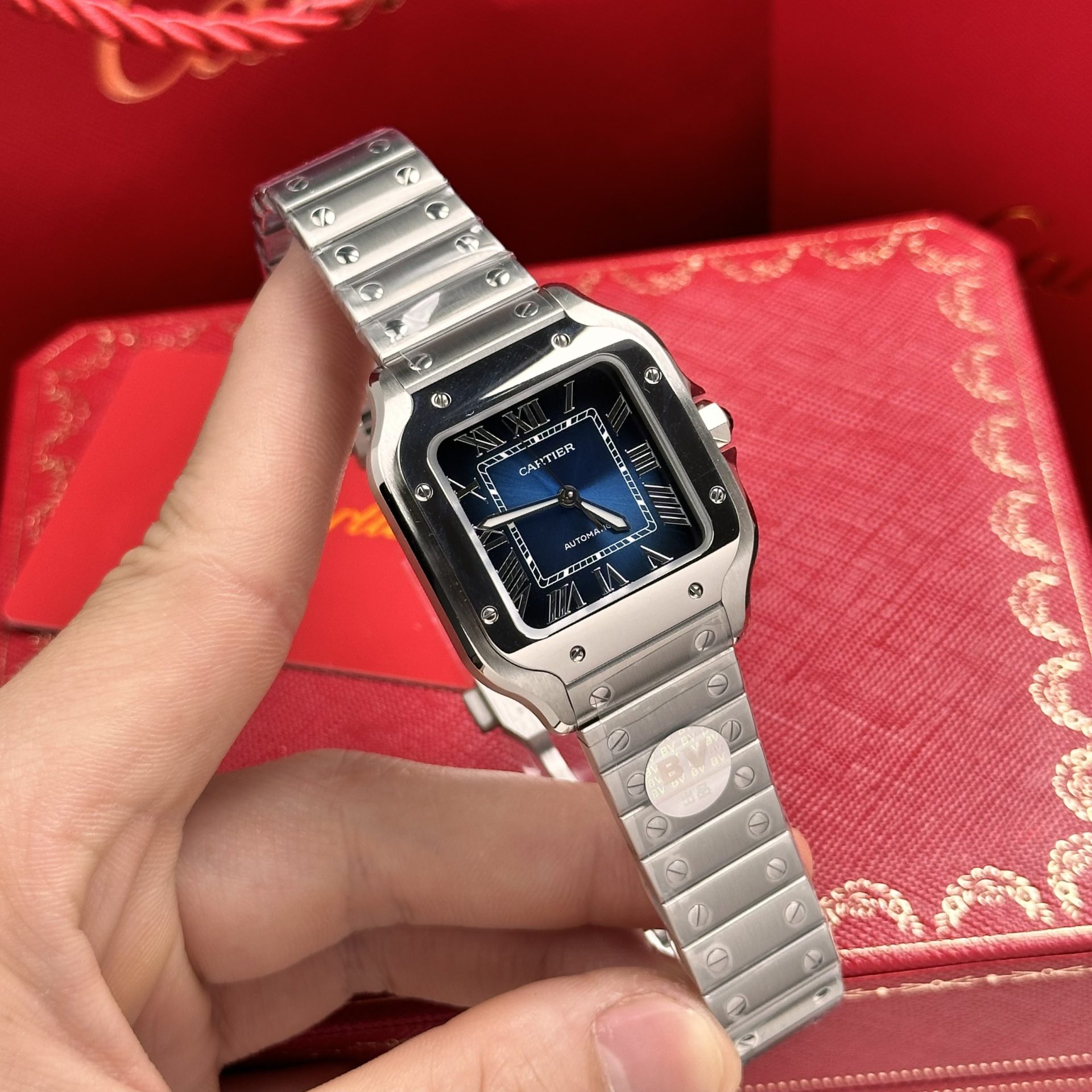 Cartier Replica Watch Santos WSSA0063 Blue Dial BV Factory 35mm - Elite Watch Atelier