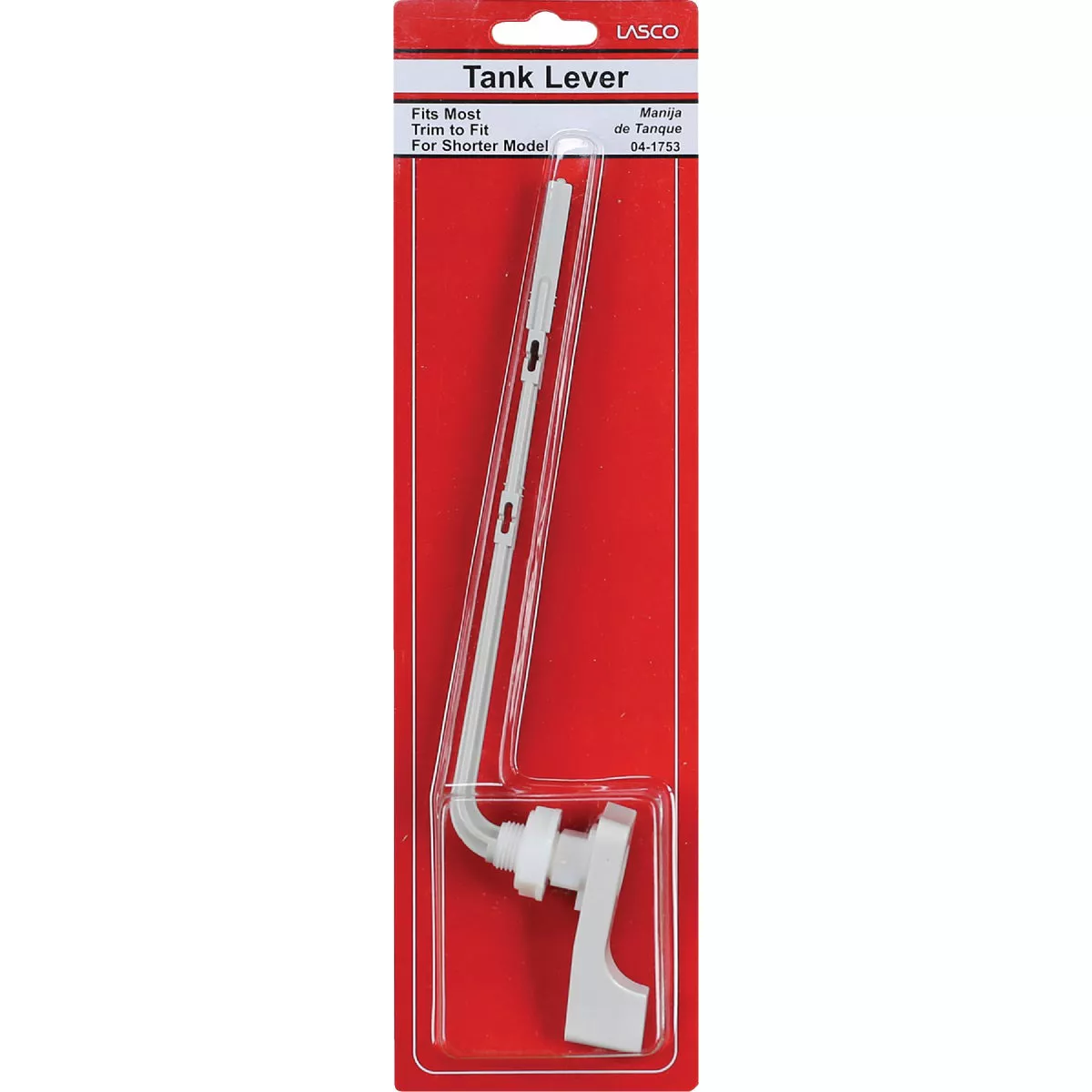 Lasco White Plastic Tank Lever with Plastic Arm