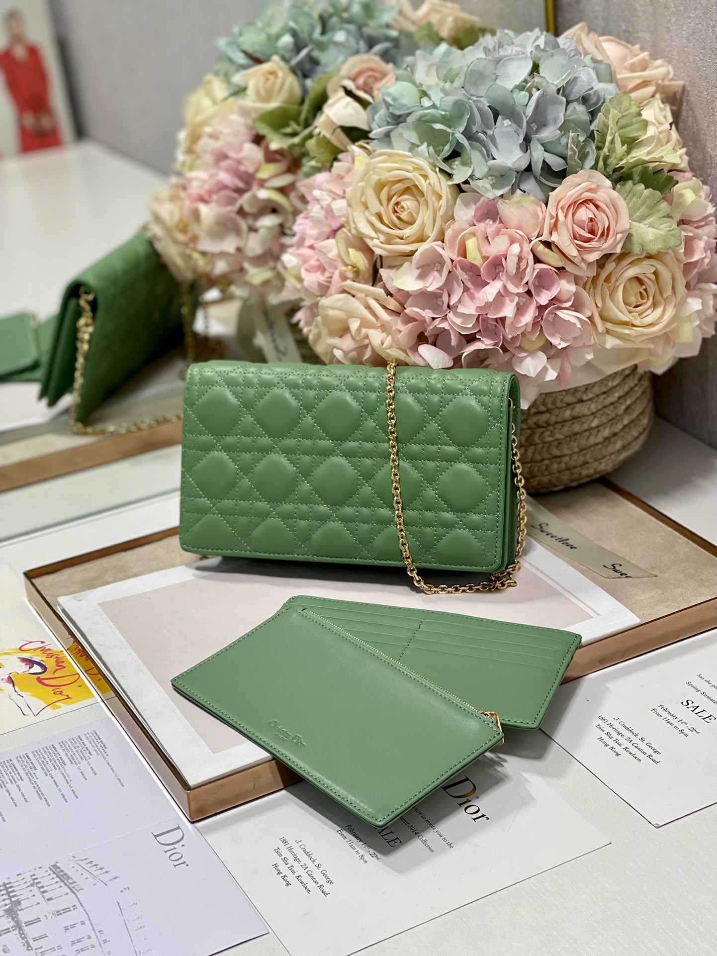 Christian Dior Lady Dior Pouch Turquoise, For Women, Women’s Handbags 8.5in/21.5cm CD1:1High-quality replica