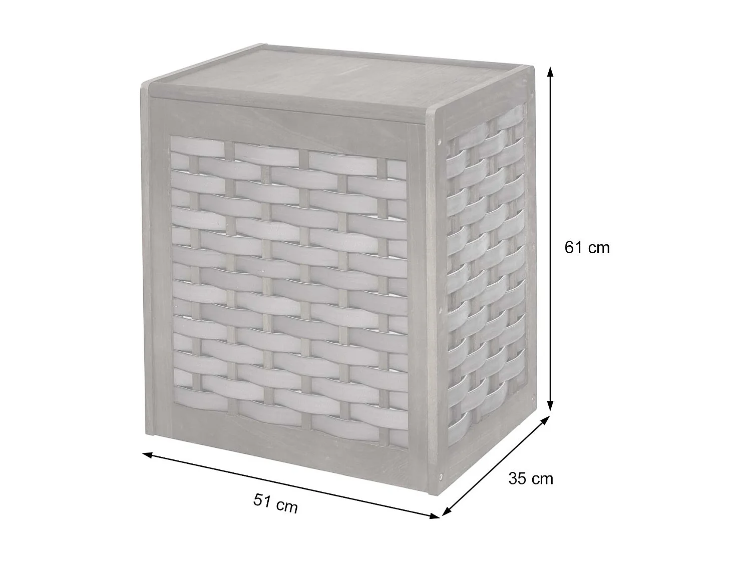Panier à linge bac bois blanche 51 x 35 x 61 cm 04_0003751