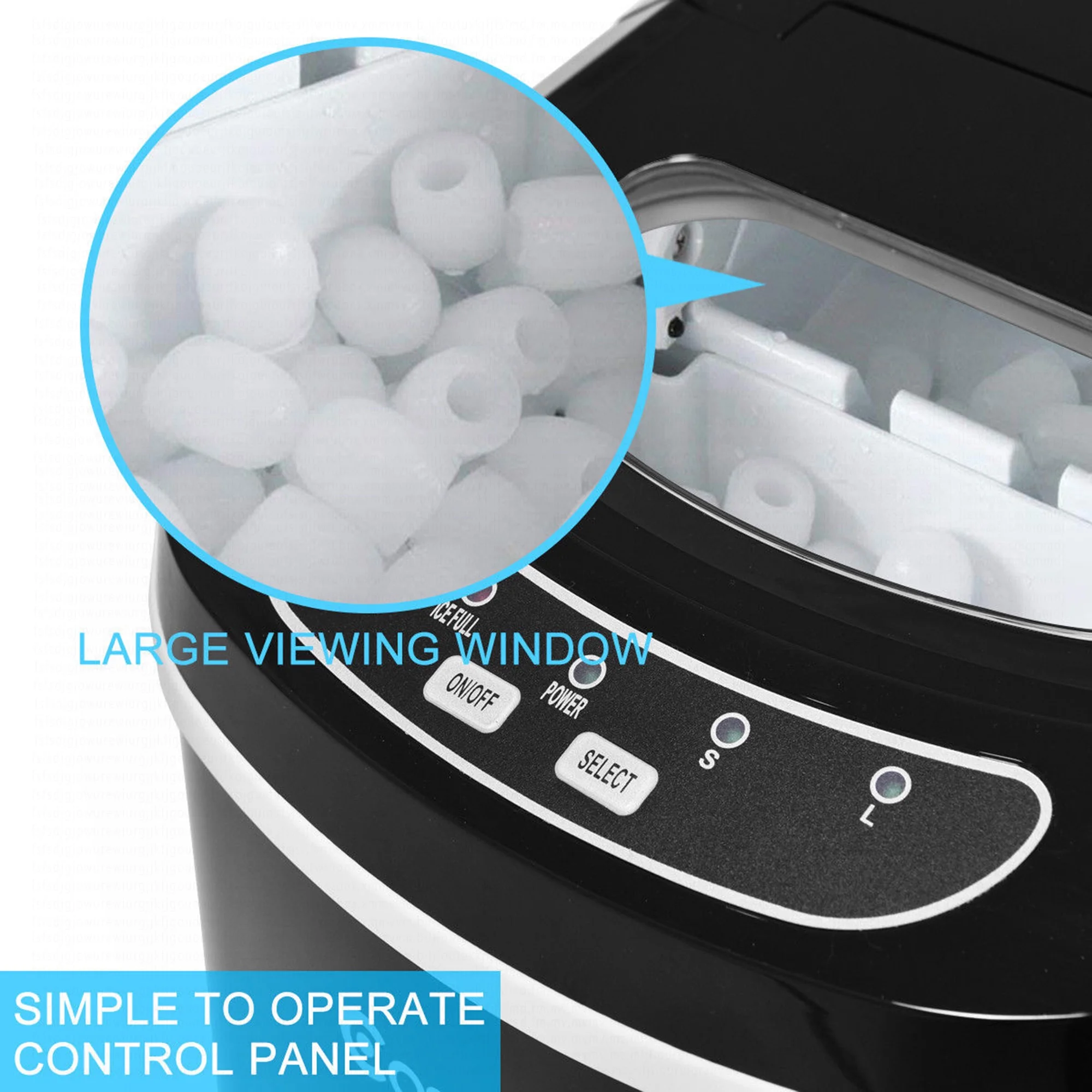 Costway Silver Portable Compact Electric Ice Maker Machine Mini Cube 26lb/Day - Image 33
