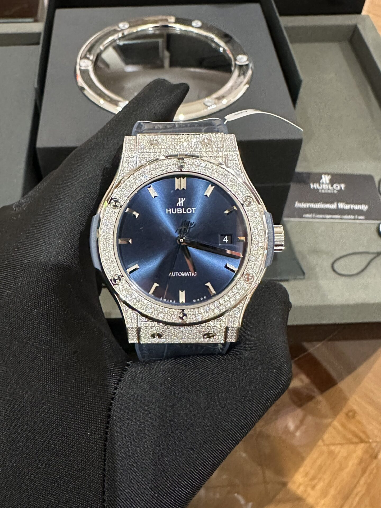 Hublot Replica 11 Watch Classic Fusion Blue Moissanite Diamond 42mm - Elite Watch Atelier