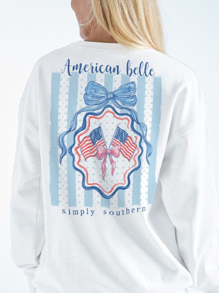 YTH-CREW-AMRBELLE-WHITE - Simply Southern Outlet