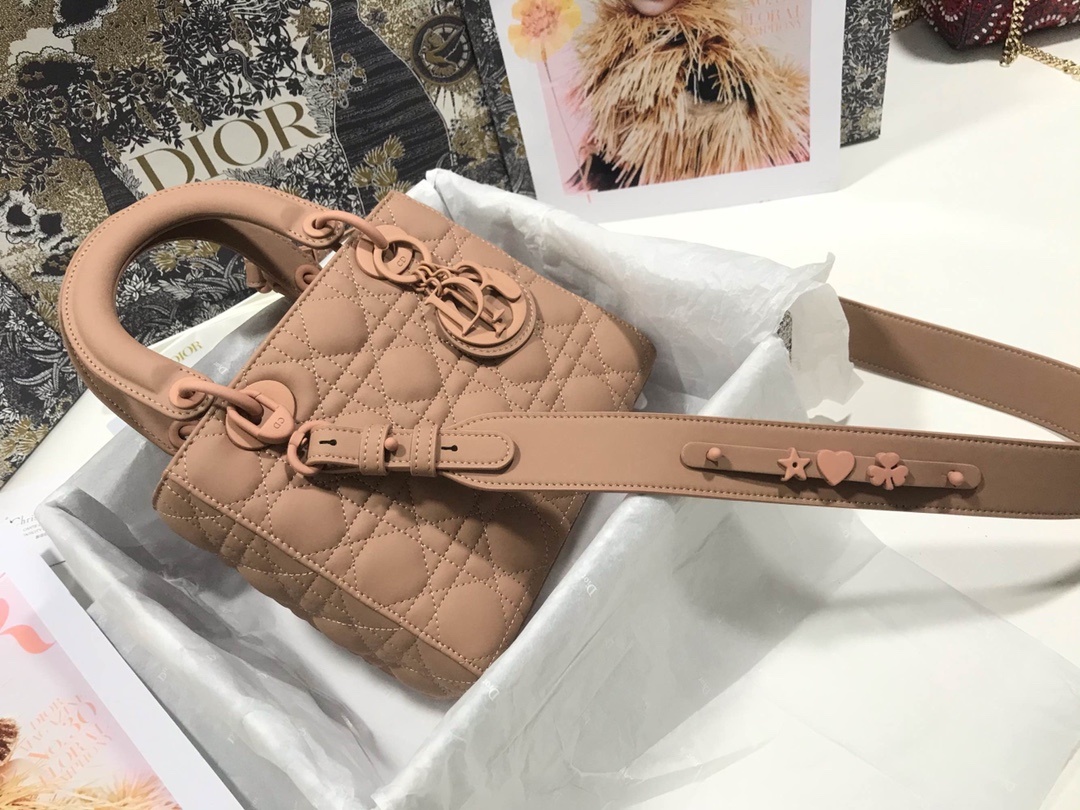 Christian Dior Smal Lady Dior My ABCDIOR Bag Brown For Women 8in/20cm CD1:1High-quality replica