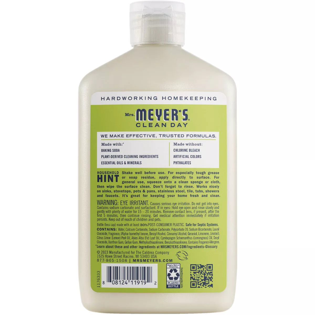Mrs. Meyer's Clean Day 16 Oz. Lemon Verbena Scent Baking Soda Cream Cleaner