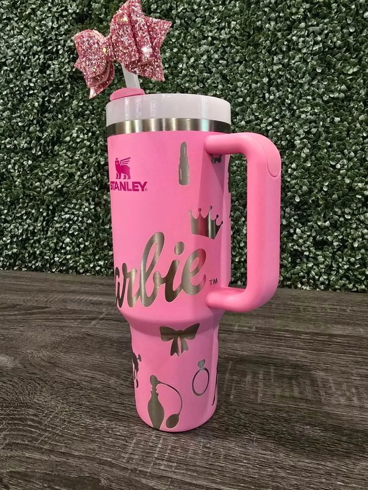 Barbie Stanley Cup 40oz | Pink Tumbler | Peony | Custom Laser Engraved Quencher