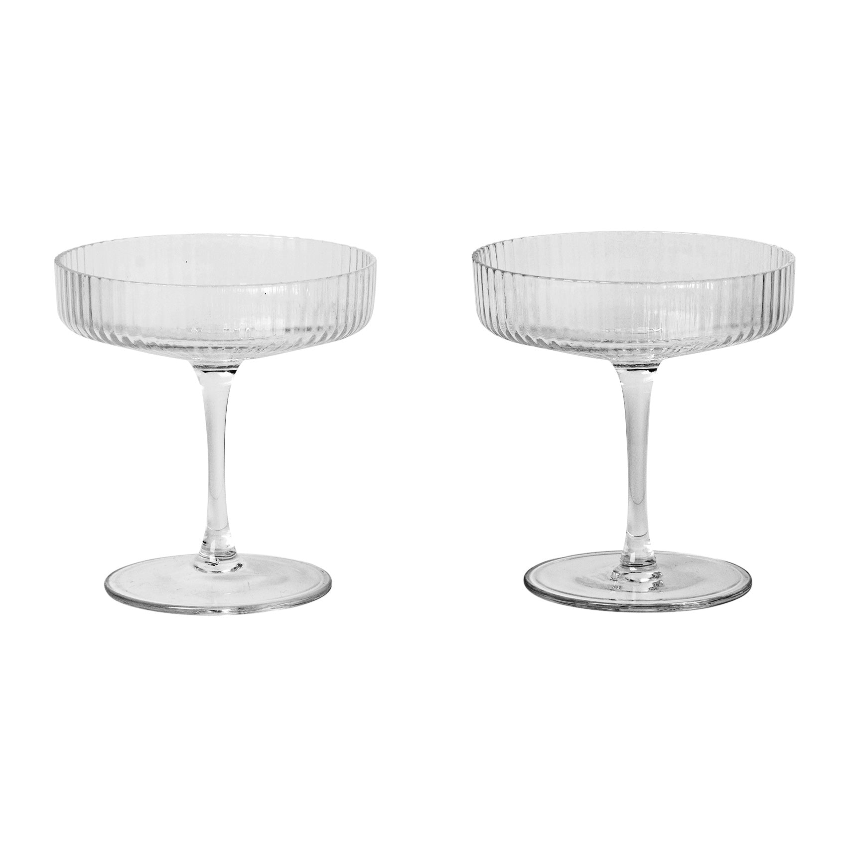 Ferm Living Ripple Coupe Champagneglazen 2 st. - Clear