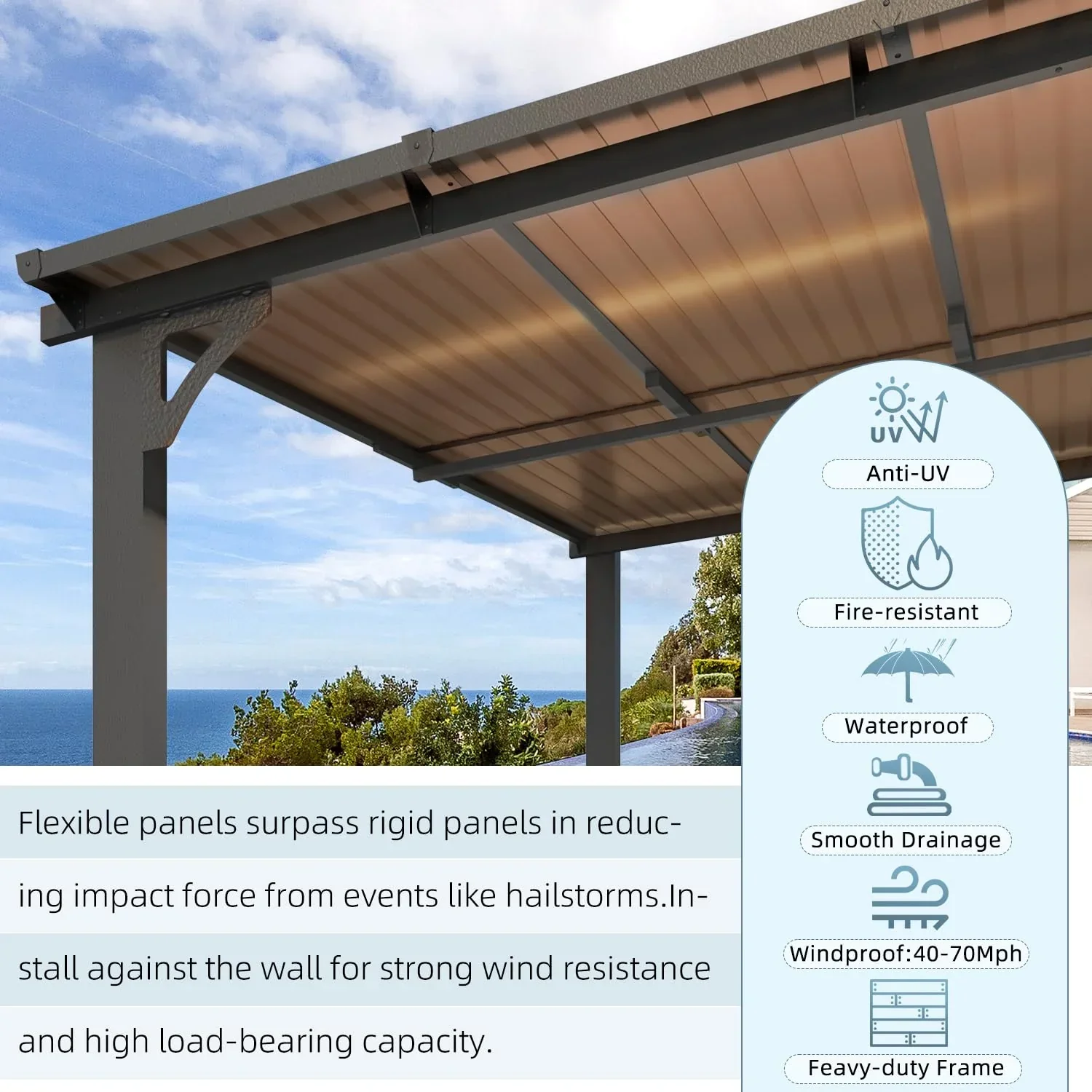 AECOJOY 14' x 10' Patio Gazebo With Roof, Dark - 168in x 120in x 98.4in - Image 2 AECOJOY 14' x 10' Patio Gazebo With Roof, Dark - 168in x 120in x 98.4in - Image 2