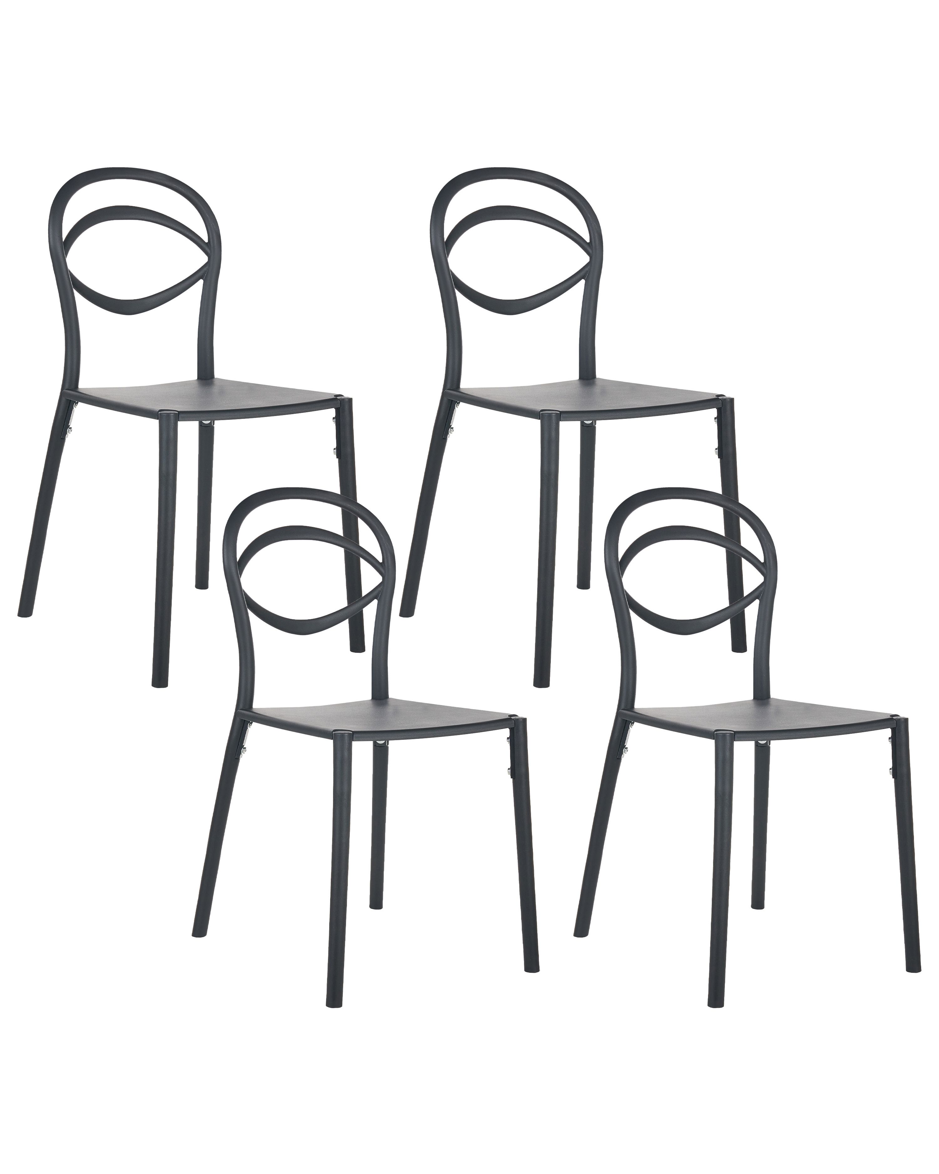 Set of 4 Garden Chairs COVOLO Black