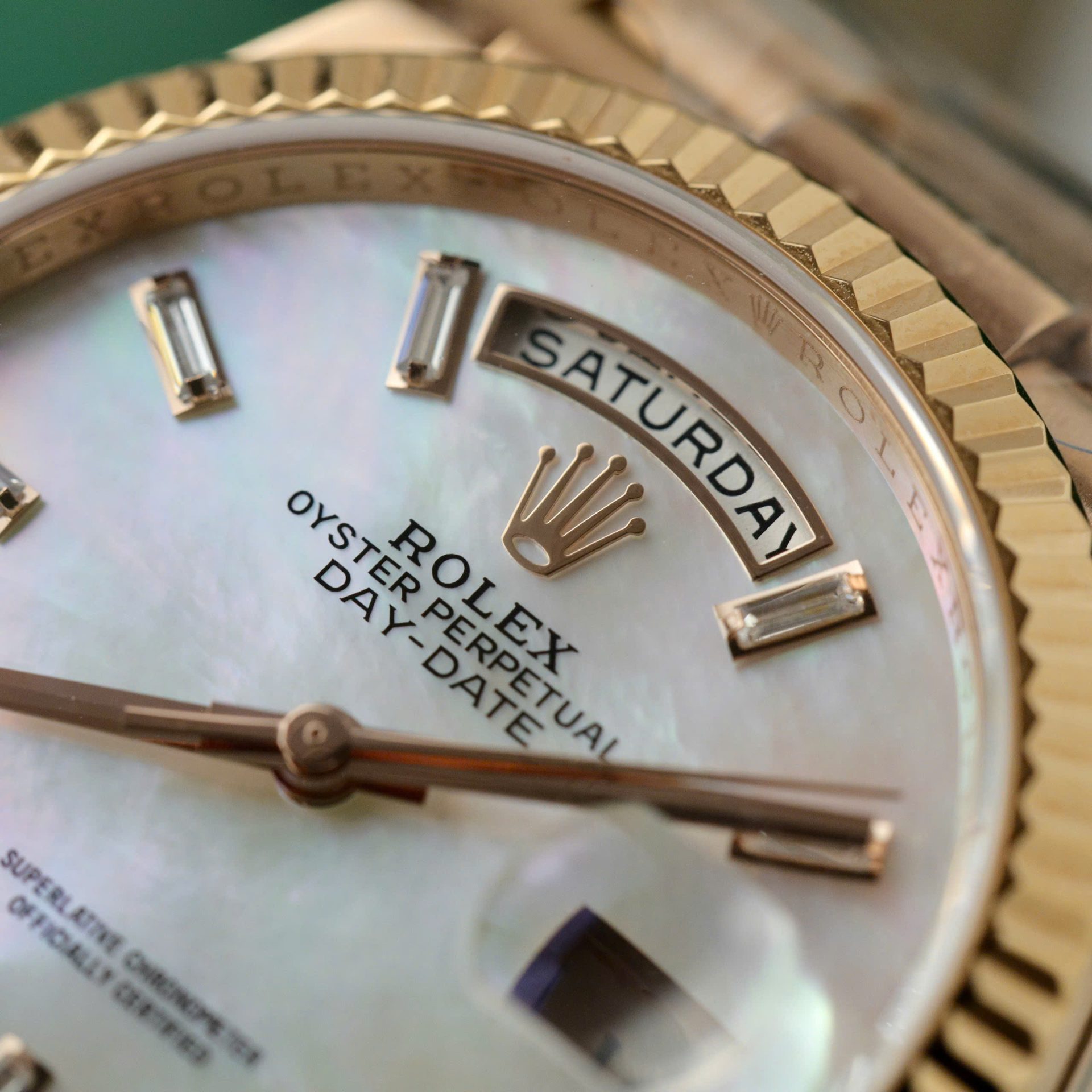 Rolex Day-Date Dial Mother Of Pearl Best Replica Watch Custom Gold Wrapped 36mm - Top club
