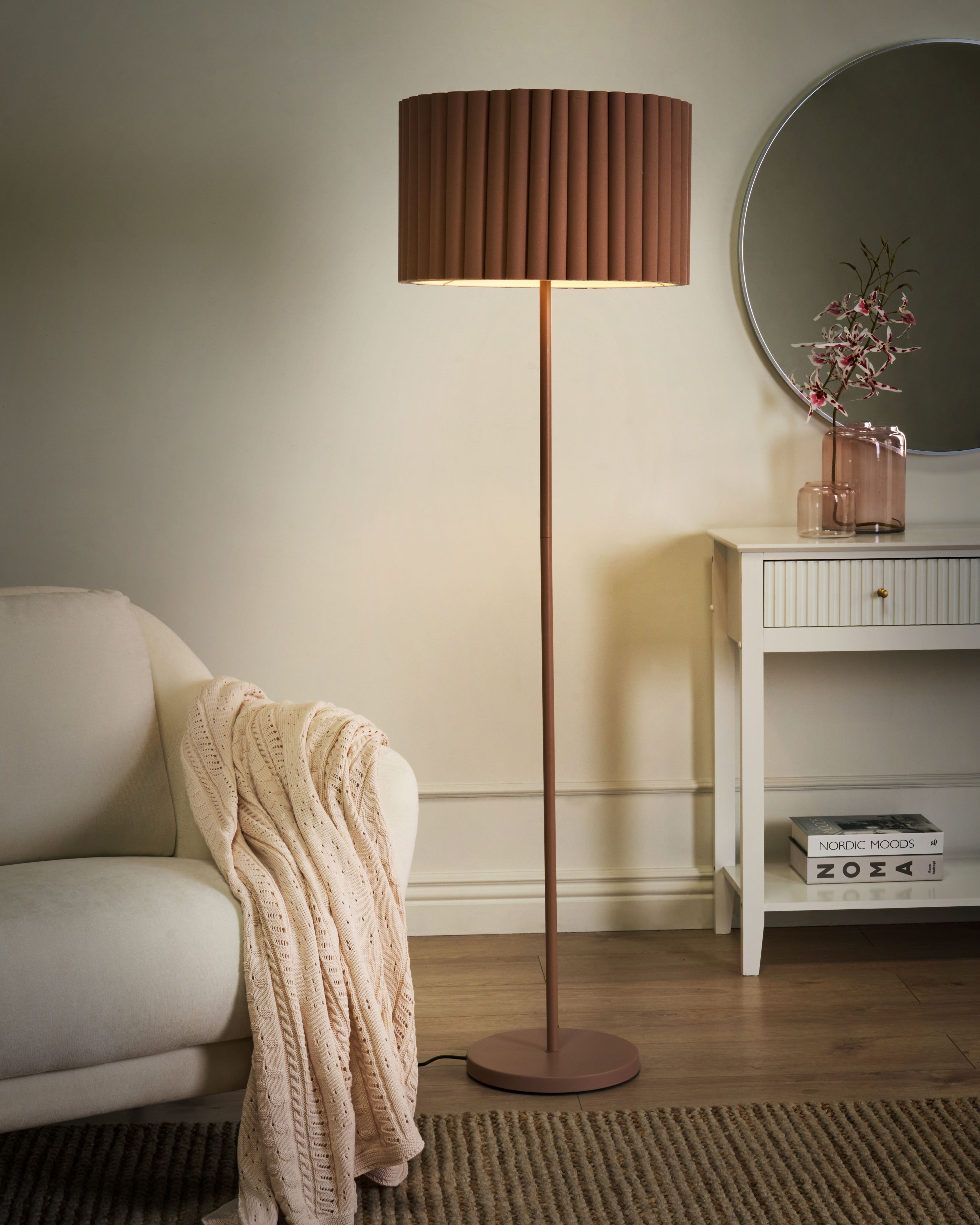 Floor Lamp LOURENS Metal Light Brown
