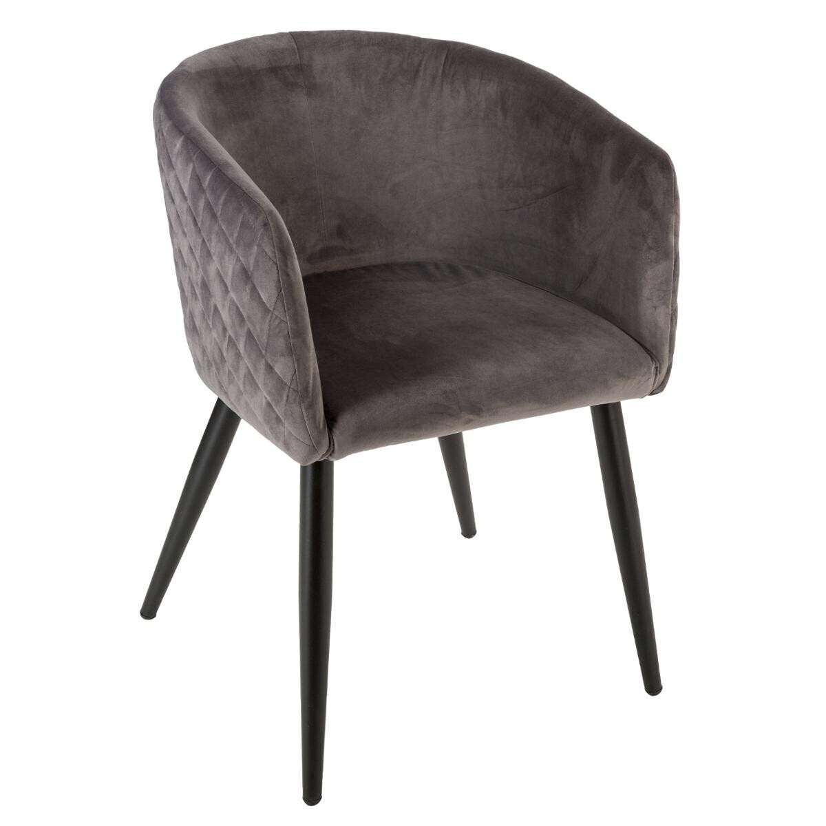 Armchair "Marlo" Velvet, Slate grey