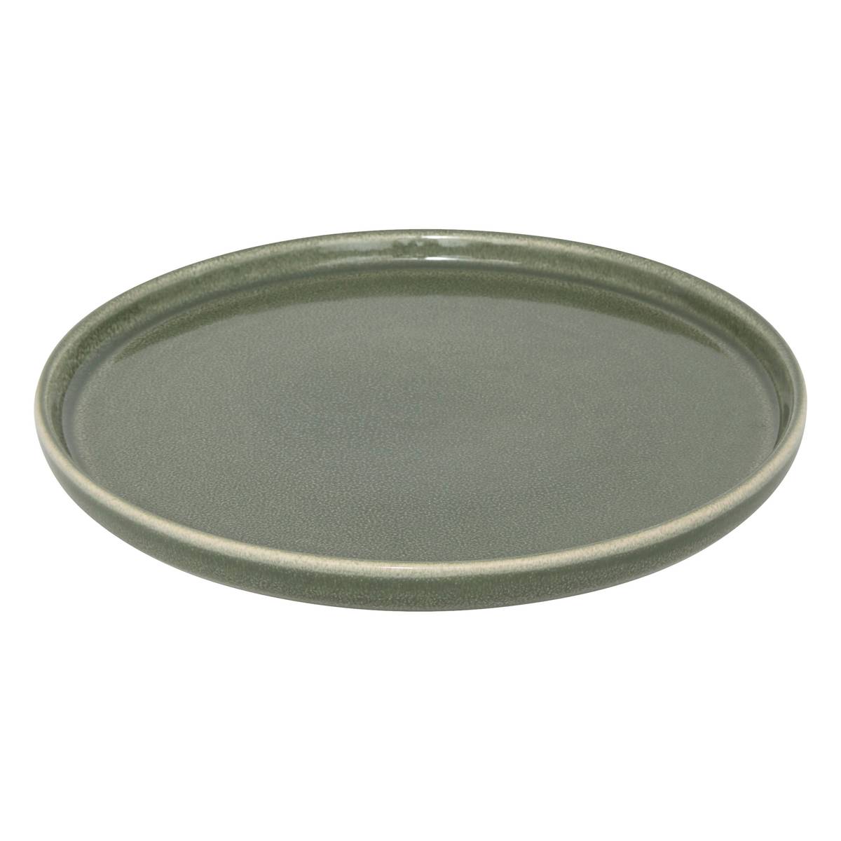 "Terre Inconnue" Dessert Plate Earthenware, D.21 cm, Khaki Green