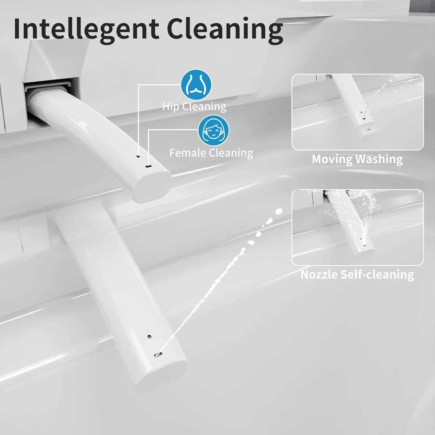 LALAHOO Smart Toilet with Bidet Built in, Auto Open & Close, Elongated Heated seat, Foot Sensor Flush, LED Display, Warm Water Wash, Dryer, Night Light, Black - Image 55
