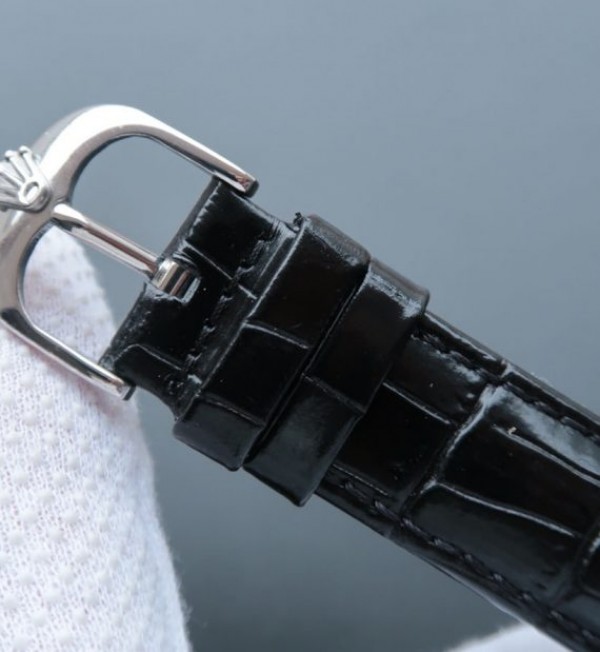Replica Rolex MK Cellini Time 50509 Black Dial Leather Strap A3165 - Elite Watch Atelier