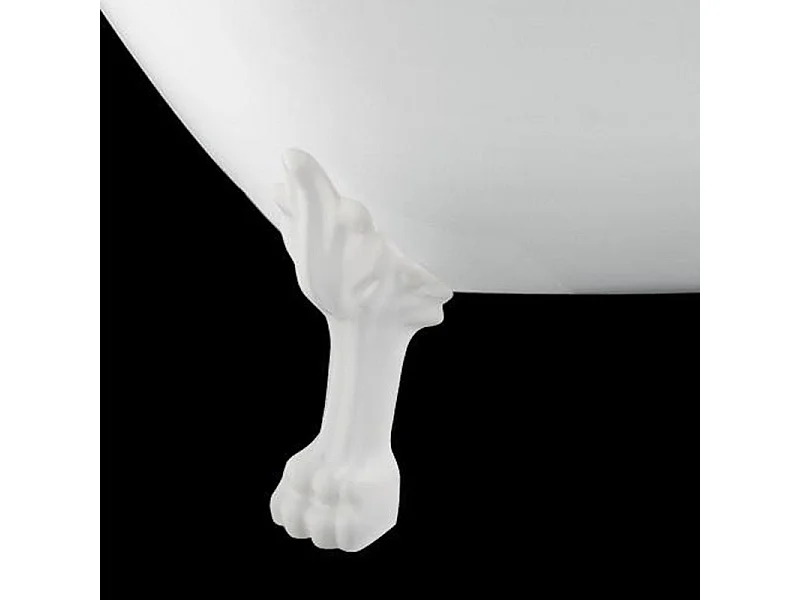 Baignoire sur pieds rétro DARLINGTON Blanche 175 cm Pieds de Lion Blancs