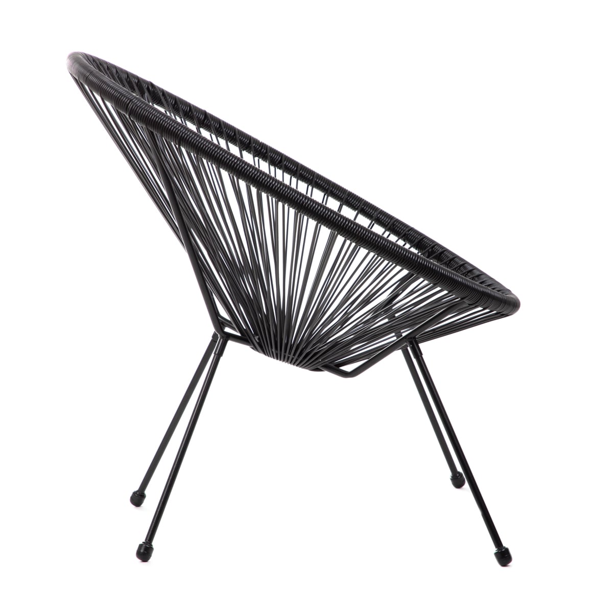 Fotel ACAPULCO FIESTA z okrągłej linki technorattan czarny 70x73x80 cm