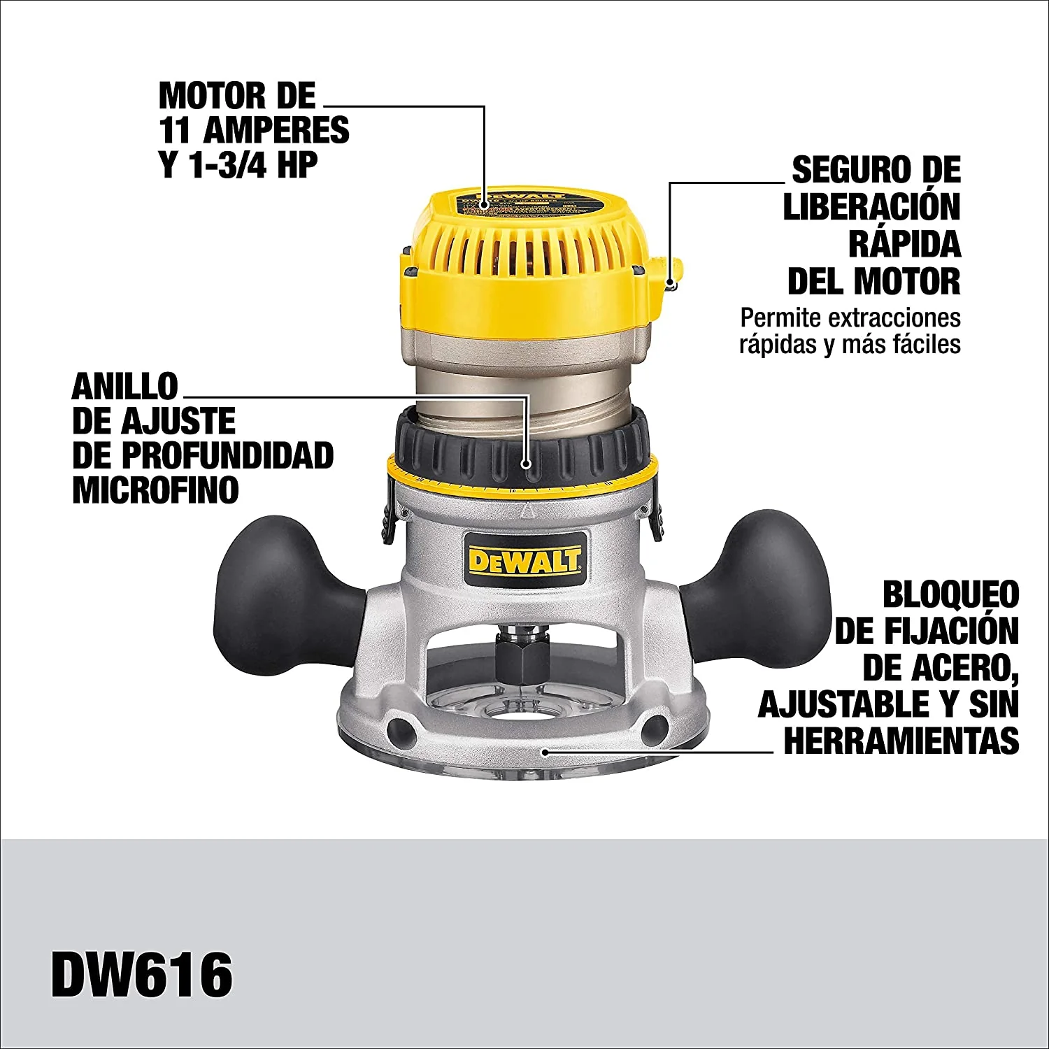 Fixed-Base Router, 1-3/4 HP - Model DW616