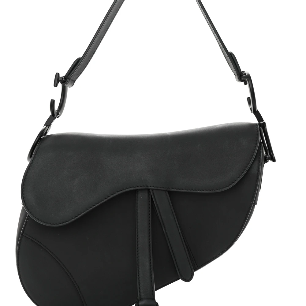 Dior Black Ultra Matte Calfskin Leather Medium Saddle Bag Matte Black Hardware High-quality Replica1:1High-quality replica
