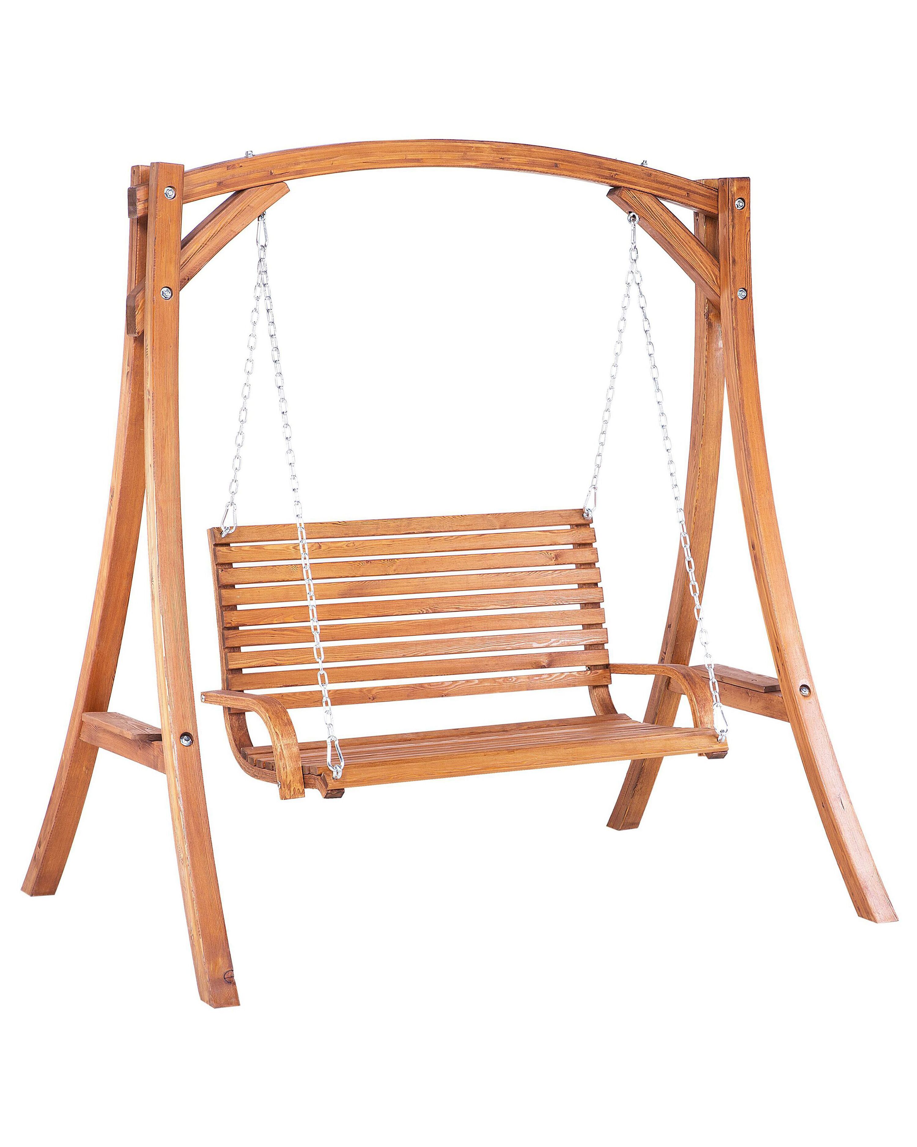 Patio Swing NOVARA Larch Wood Brown