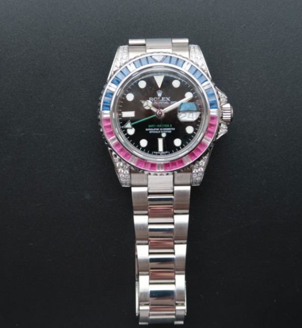 Replica Rolex GMT-Master II 116759 Black Dial Blue/White Bezel S2836 - Top club
